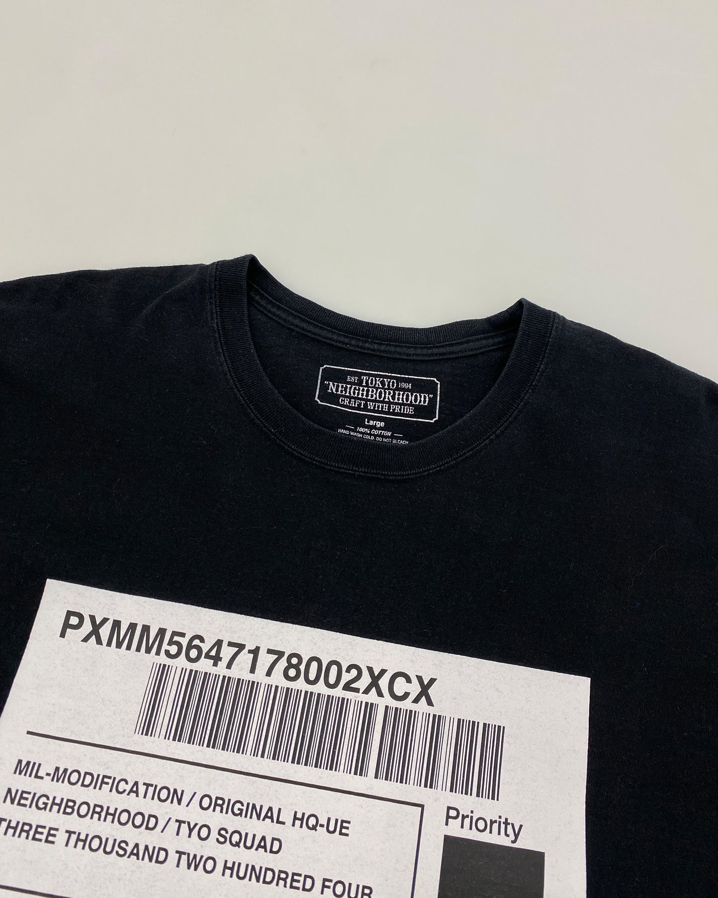 Neighborhood 2020s Barcode Longsleeve T-Shirt Black