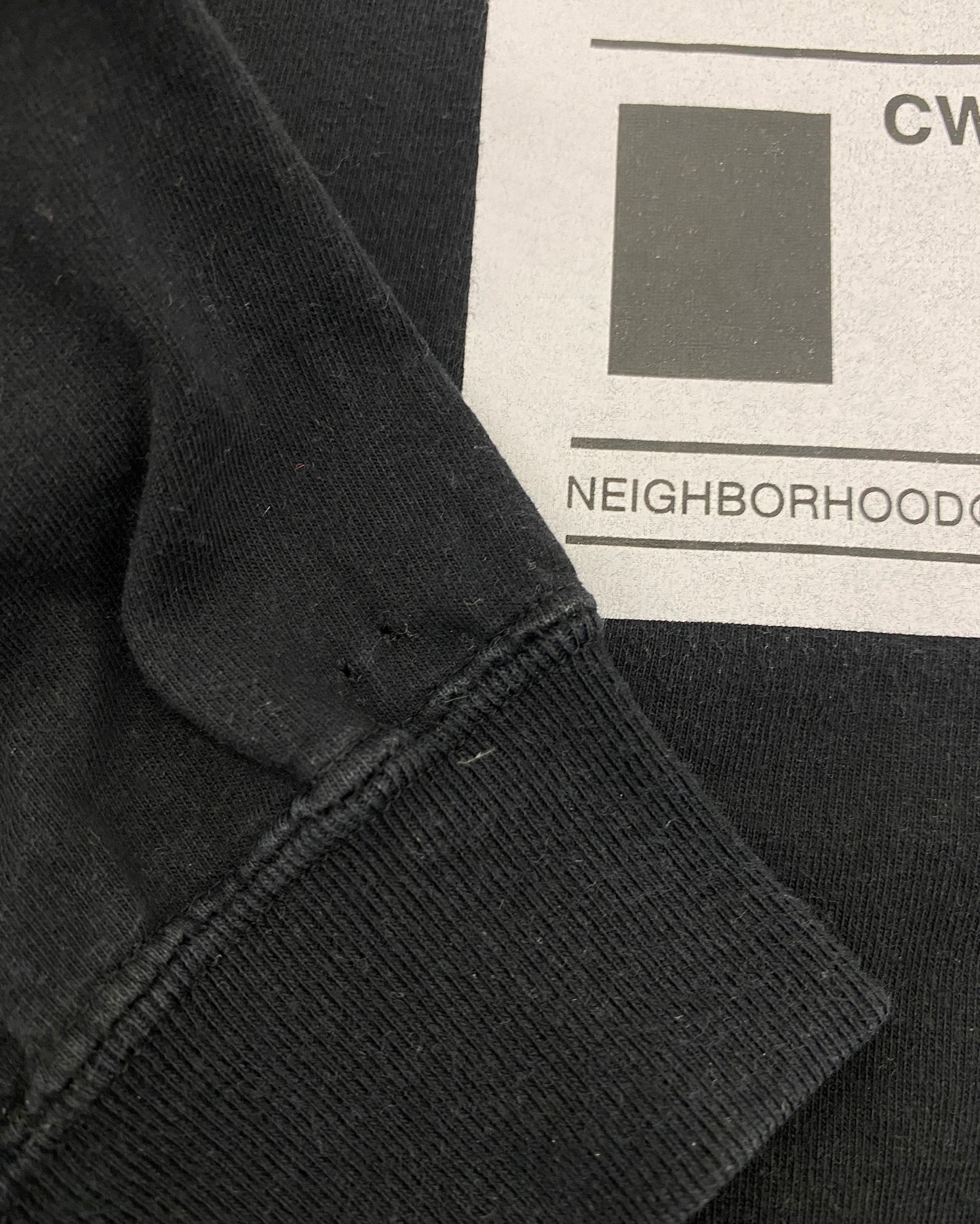 Neighborhood 2020s Barcode Langarm T-Shirt Schwarz 