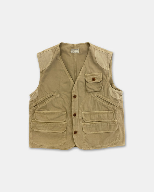 New England 1980s Fisher Vest Beige