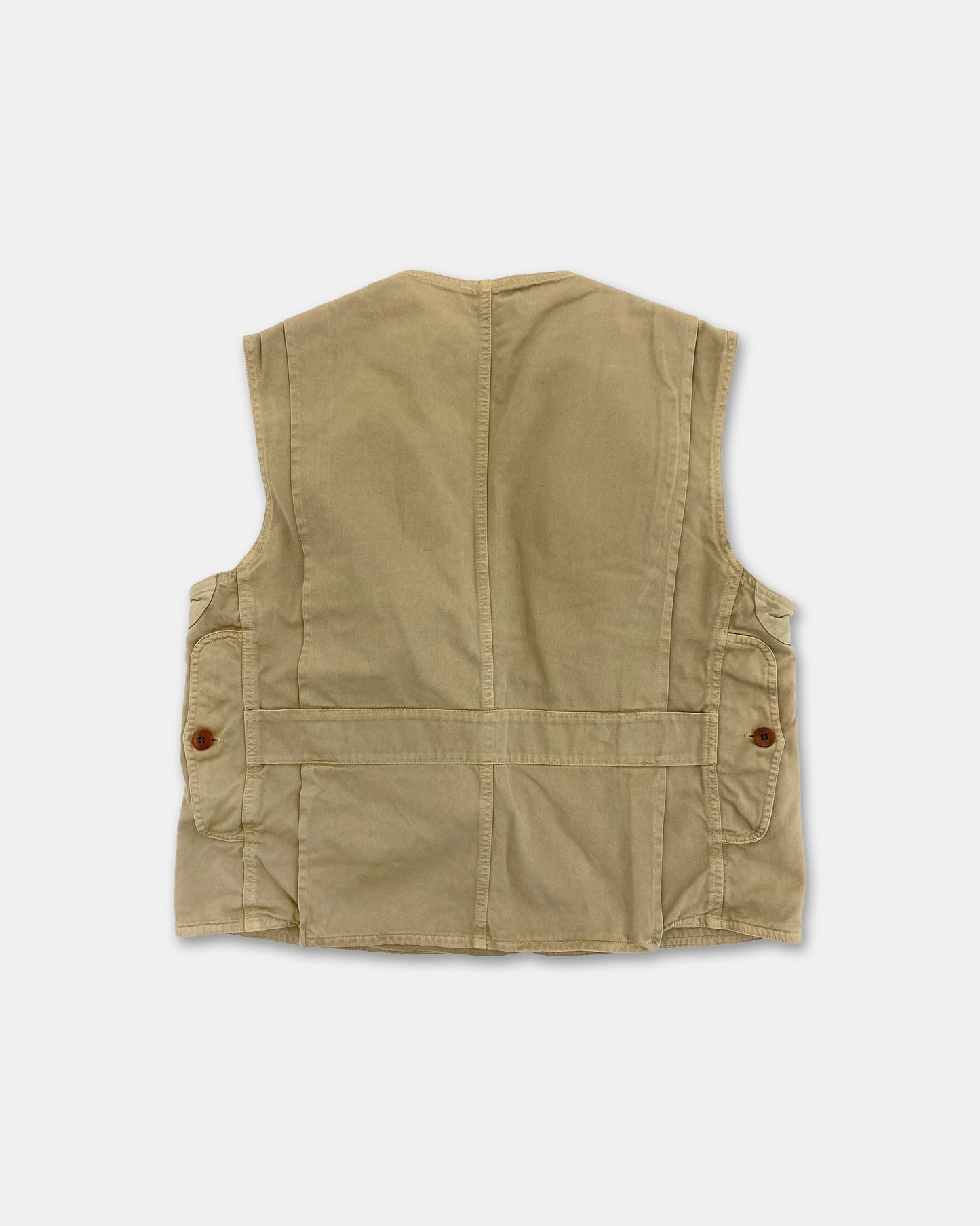 New England 1980s Fisher Vest Beige