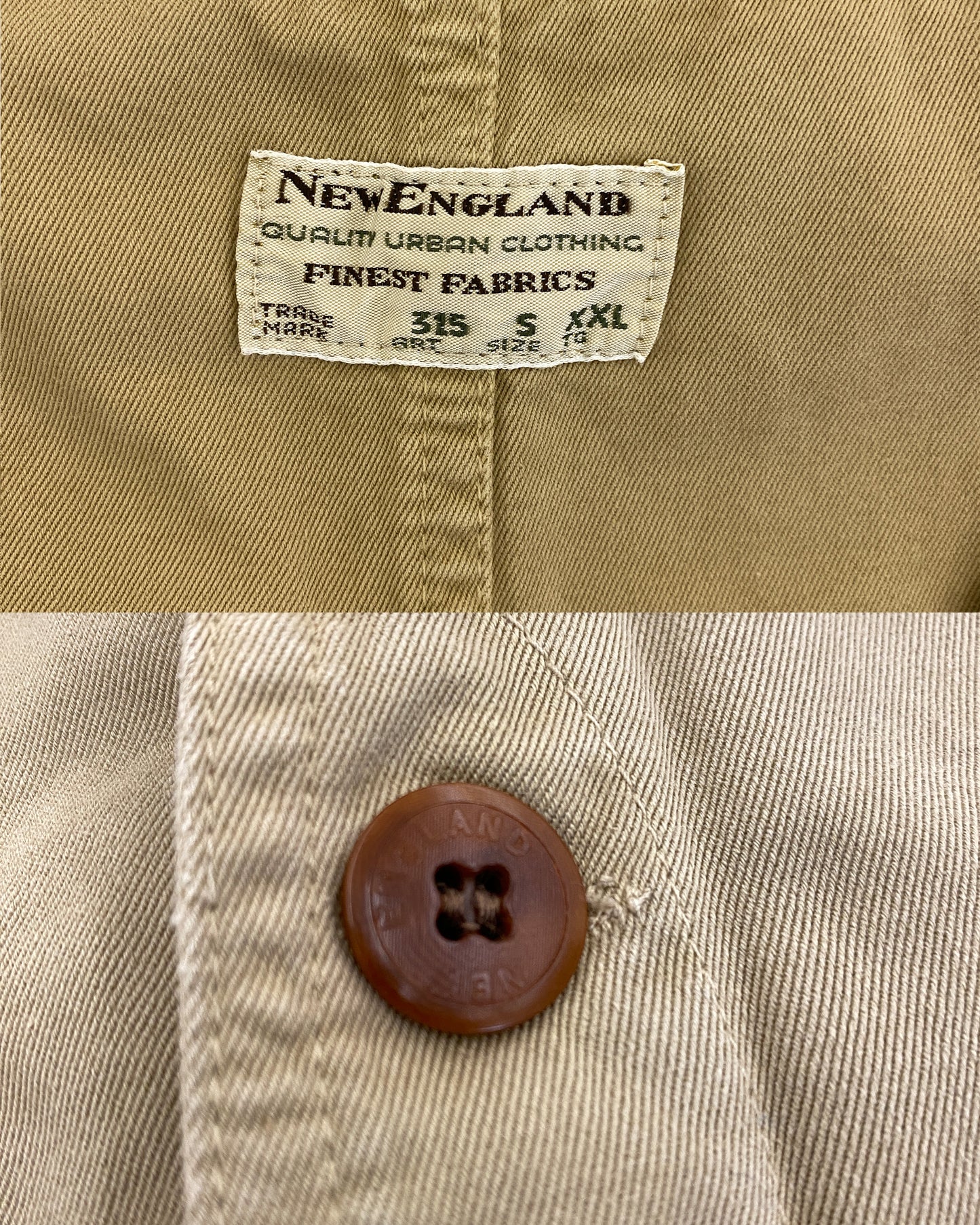 New England 1980er Fischerweste Beige 