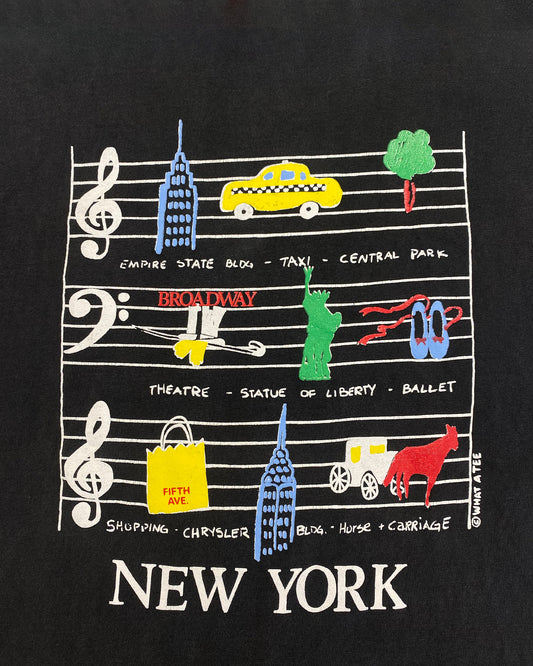 Vintage 1980s New York Tourist Single Stitch T-Shirt Black