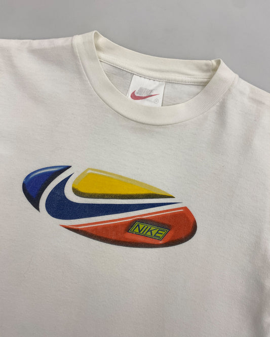 Nike 2000s Primary Colors Swoosh T-Shirt White