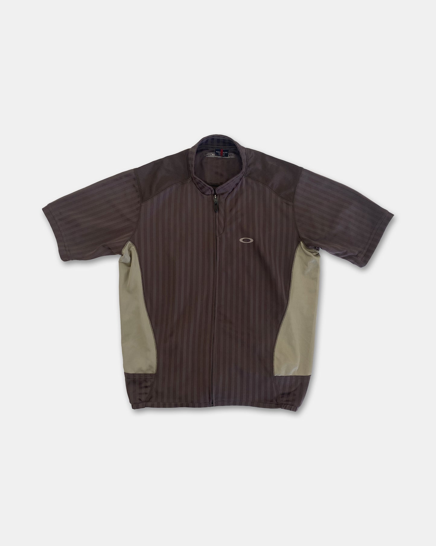 Oakley 2000s Striped Bike Jersey Brown