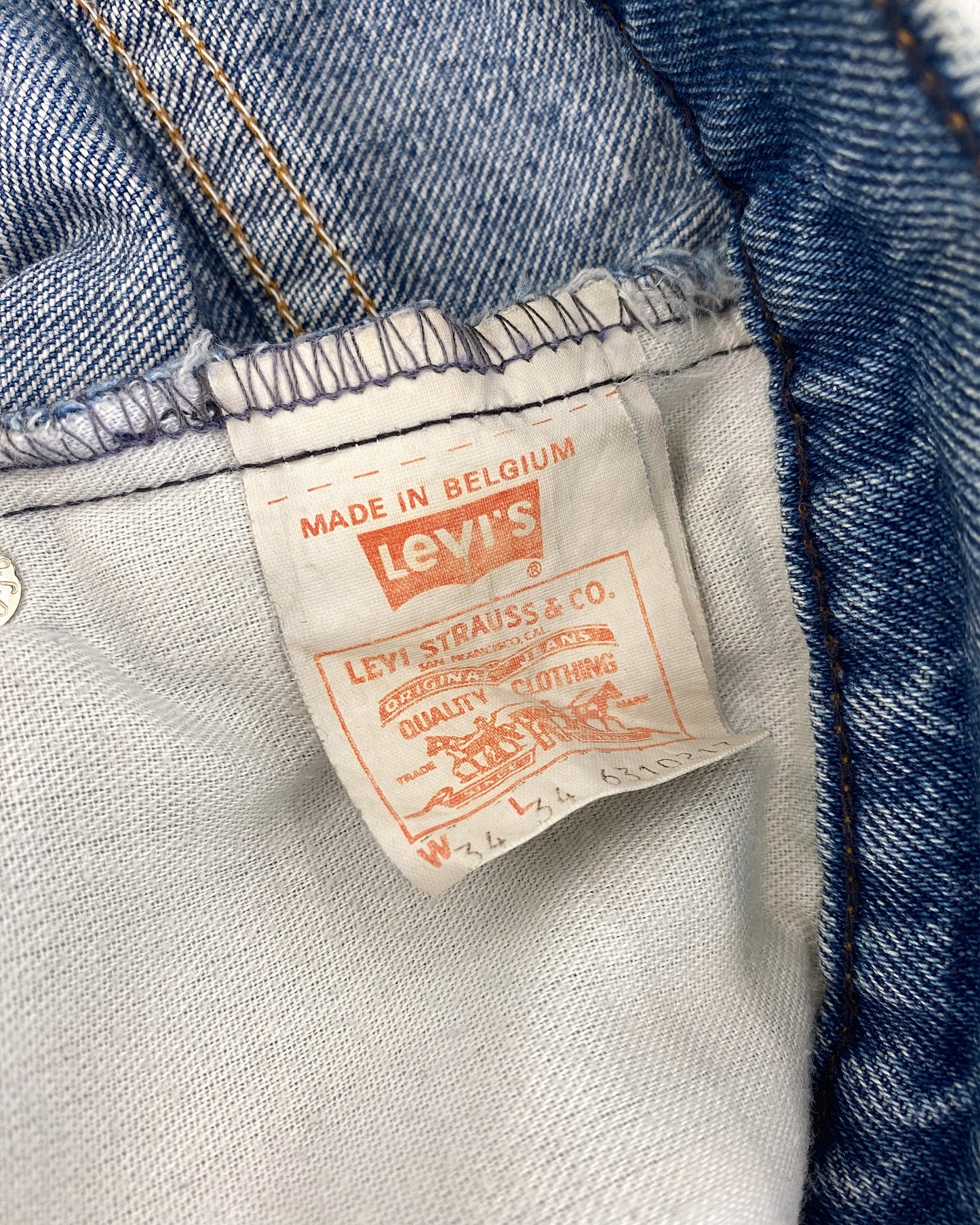 Levis 1980er Orange Tab Belgium Denim Hellblau 