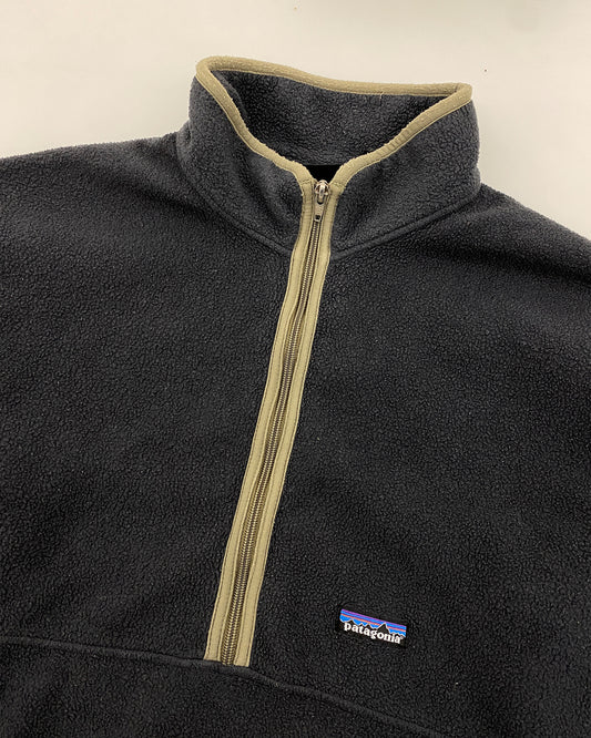 Patagonia 1990er Synchilla Fleecepullover mit halbem Reißverschluss, grau 