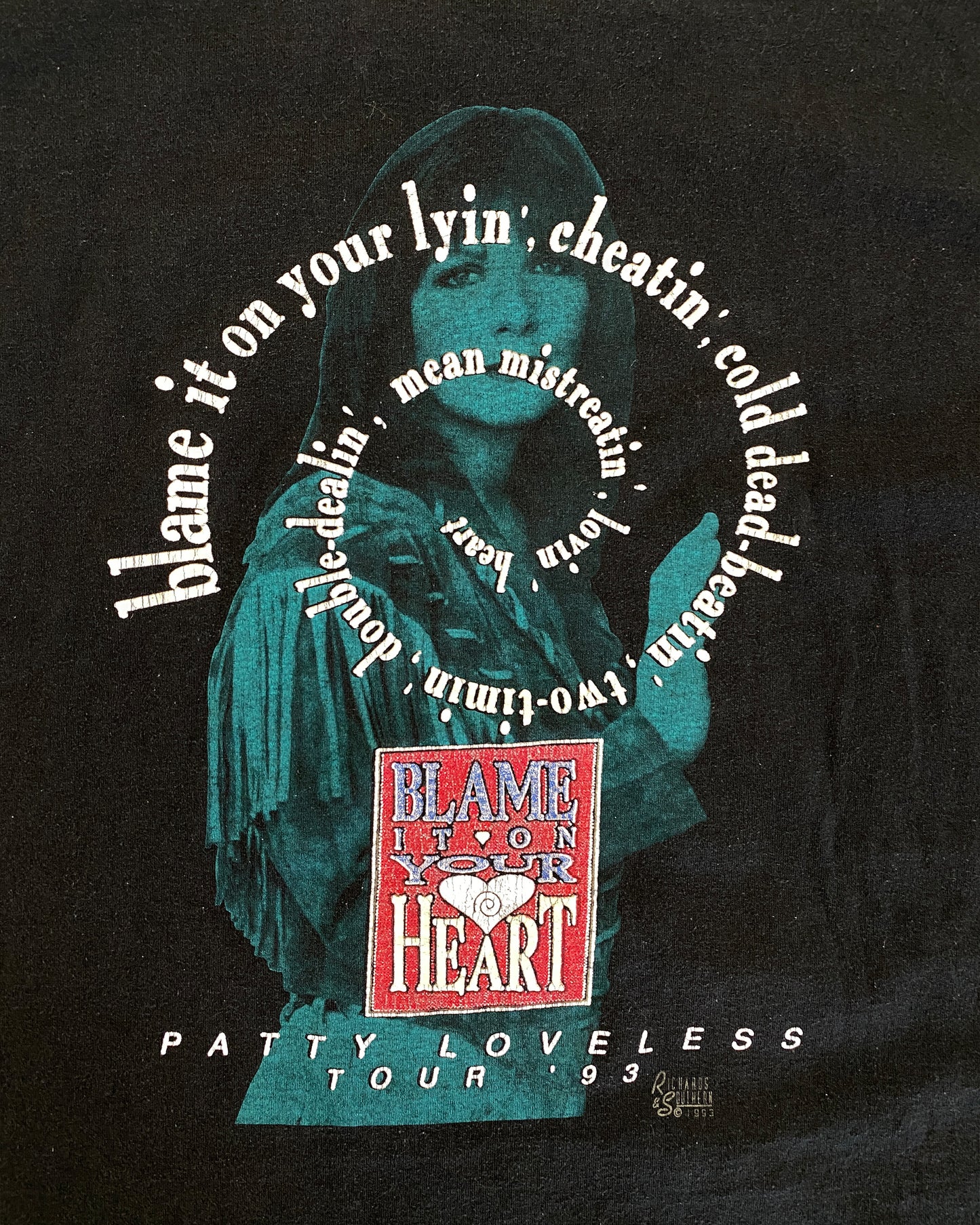 Vintage 1993 Patty Loveless '93 Band Tour Single Stitch T-Shirt Black