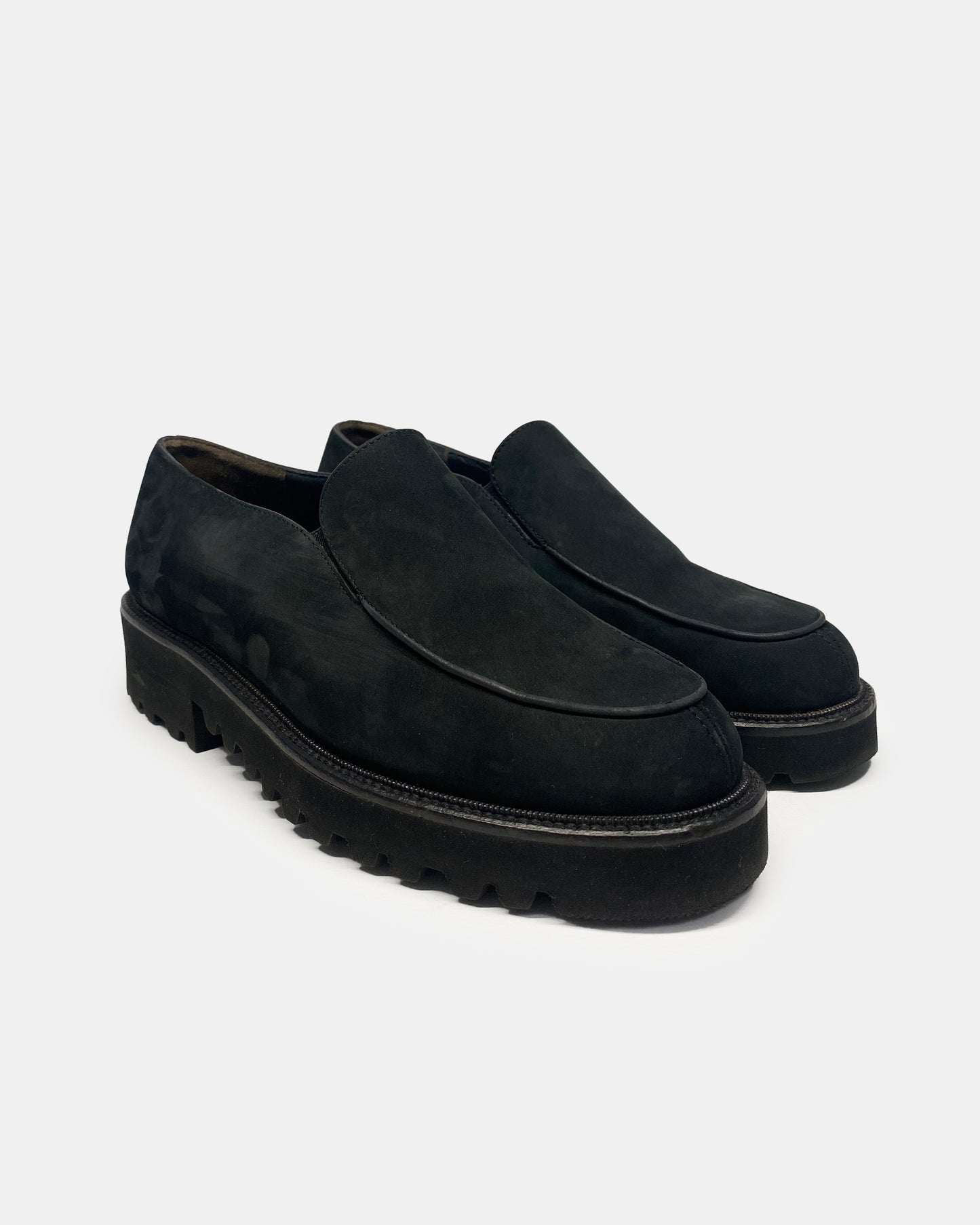 Paul Green München 2000s Suede Leather Vibram Loafer Black