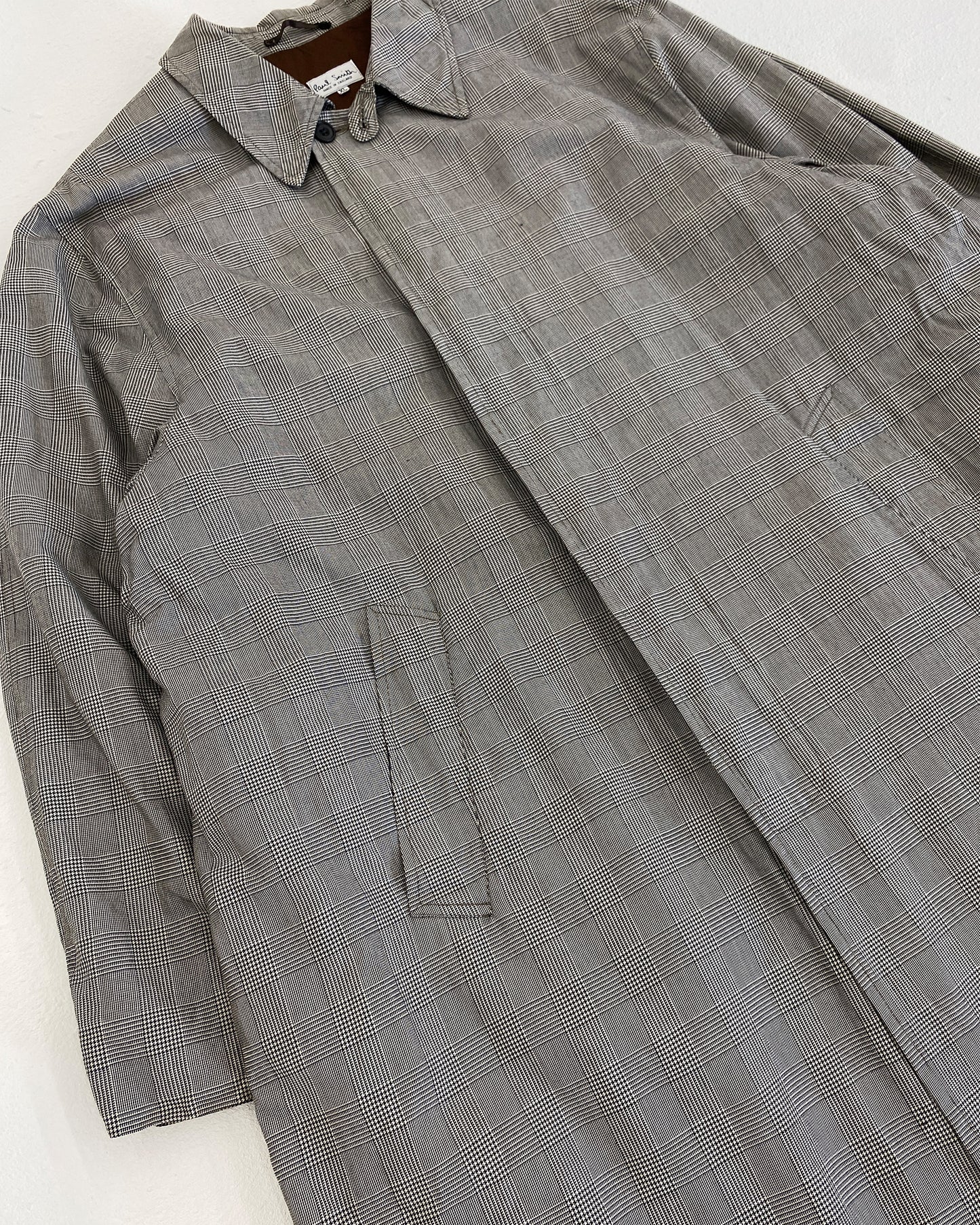 Paul Smith 1990s Glen Plaid Coat Grey