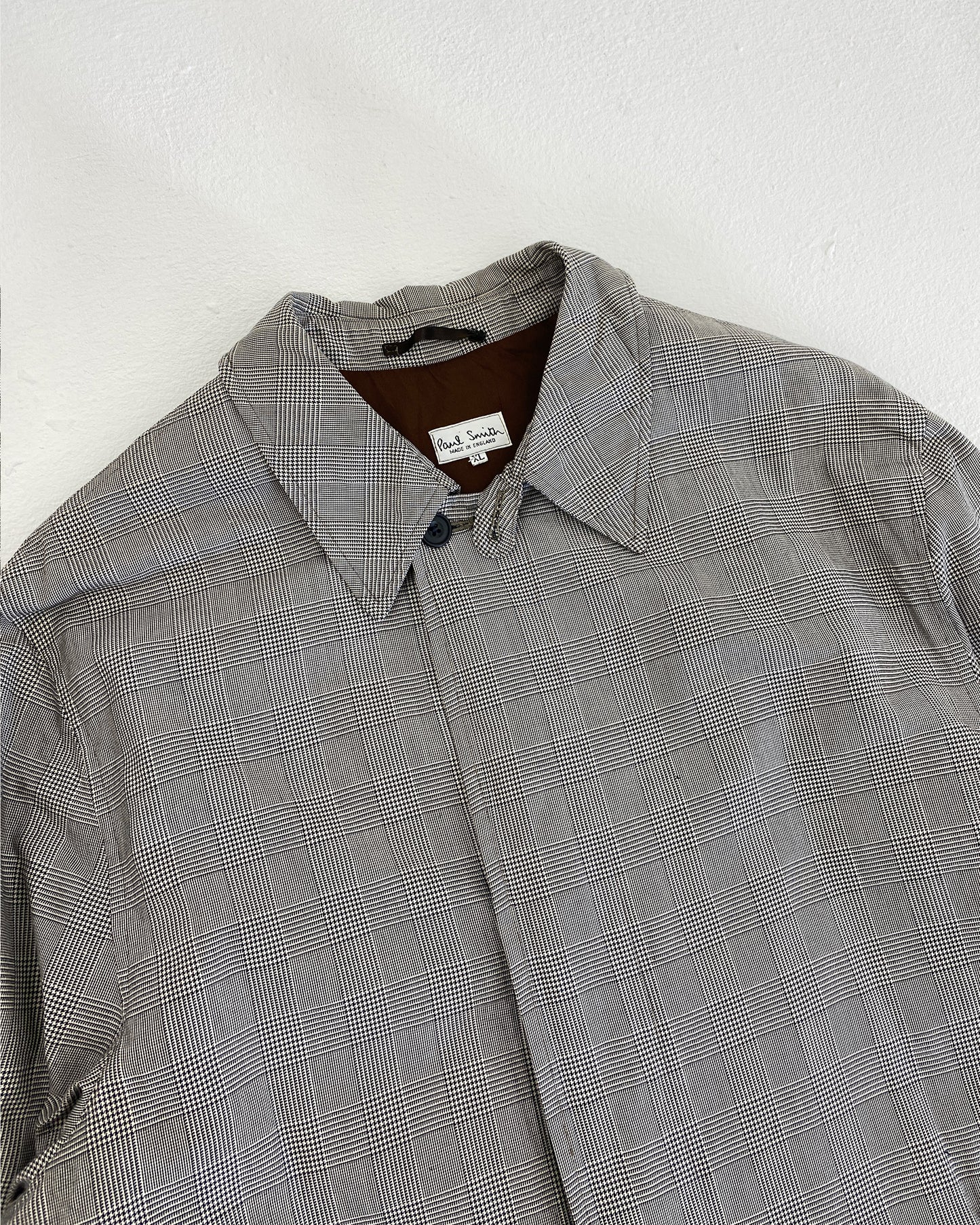 Paul Smith 1990s Glen Plaid Coat Grey