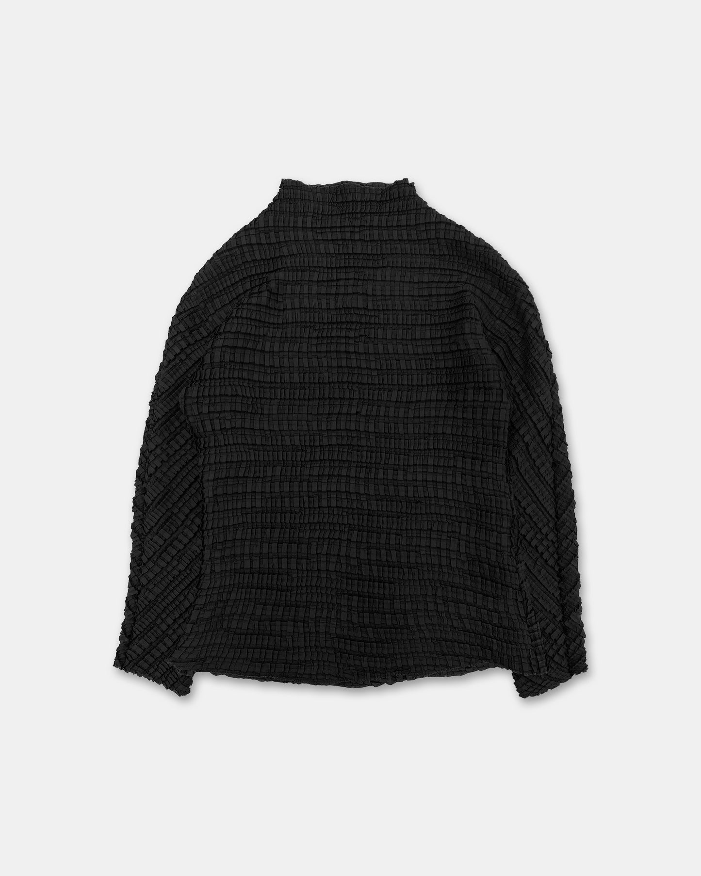 Vintage 1990s Pleated Nylon Top Black