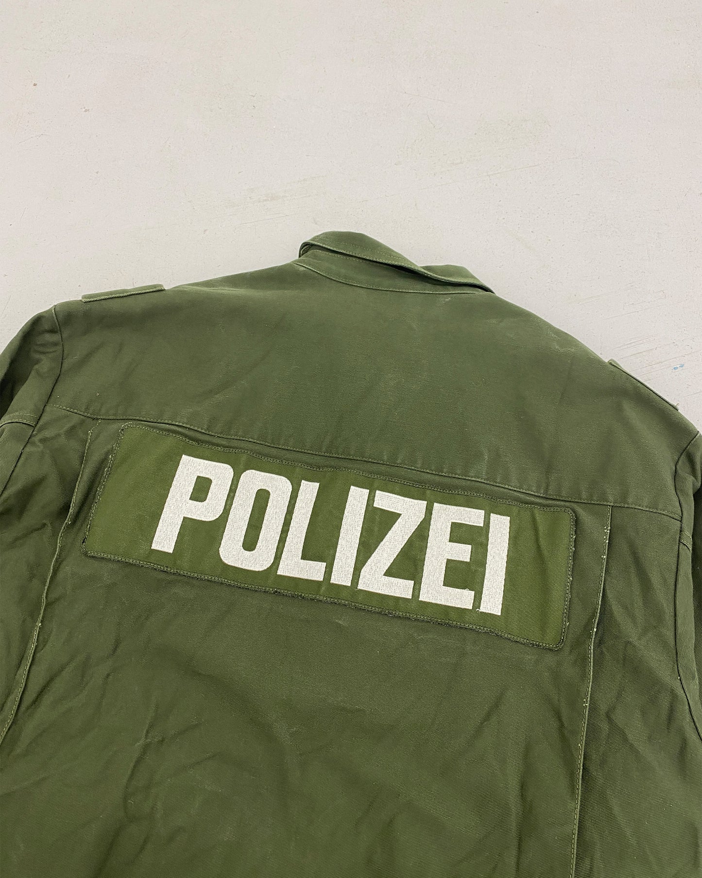 Vintage 1990er Polizei Schwere Baumwolljacke Grün 