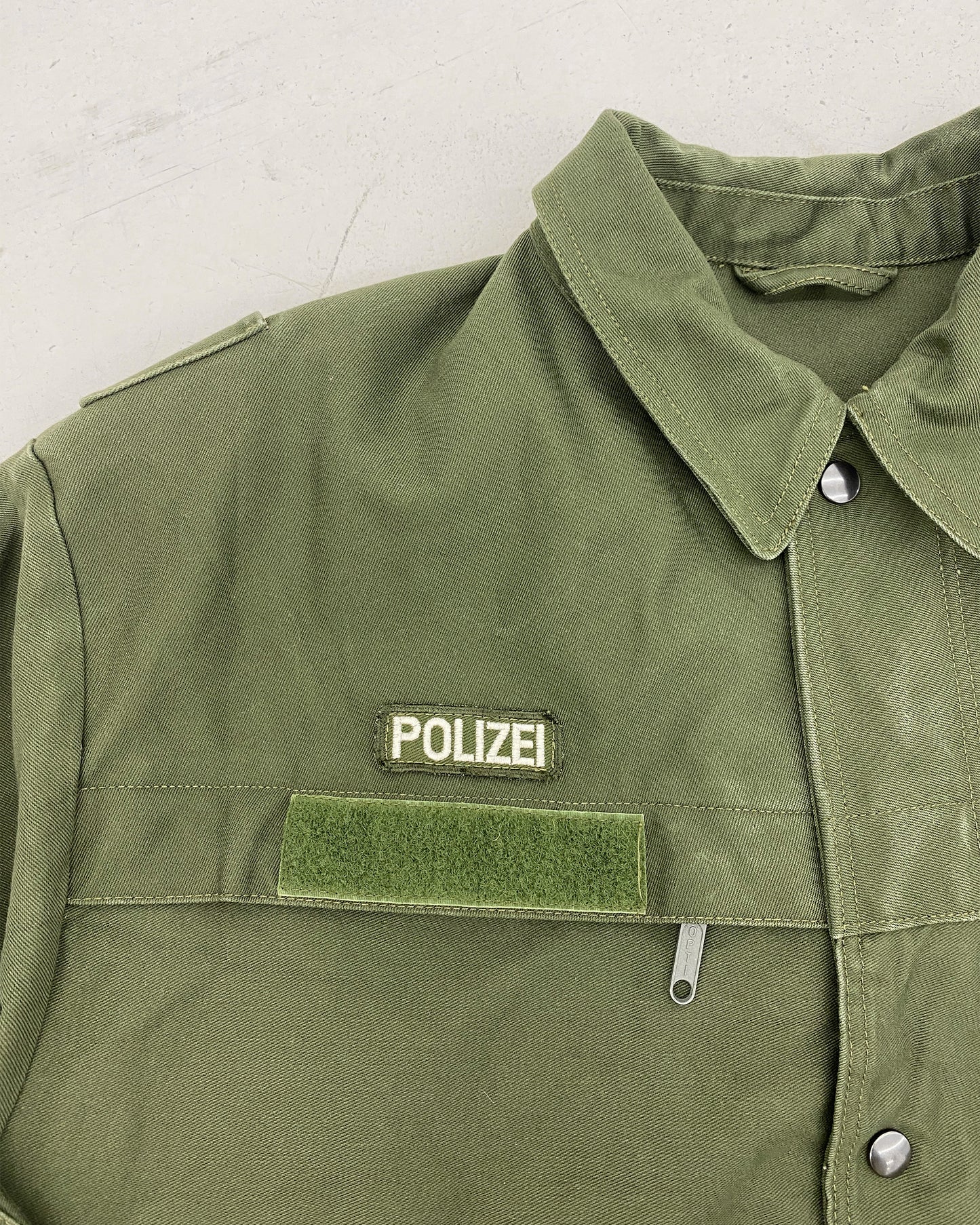 Vintage 1990er Polizei Schwere Baumwolljacke Grün 