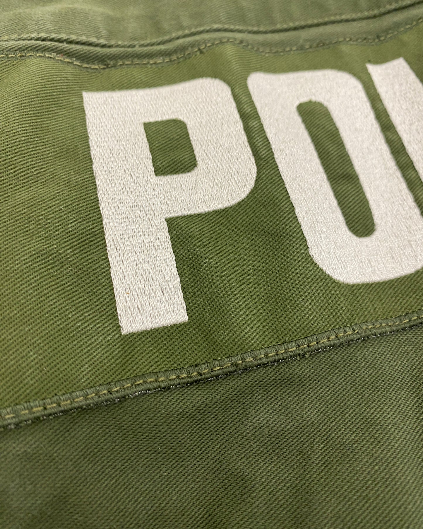 Vintage 1990er Polizei Schwere Baumwolljacke Grün 