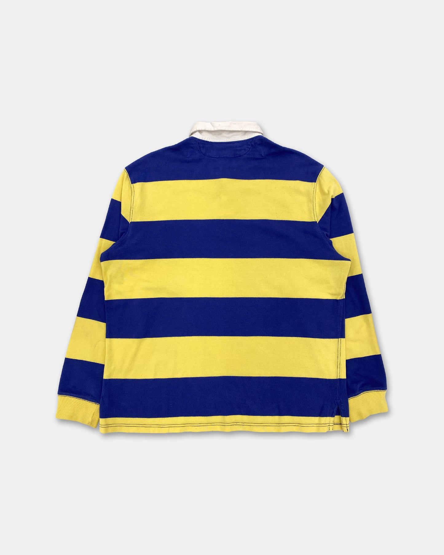 Polo by Ralph Lauren 1990s Striped Polo Shirt Blue Yellow