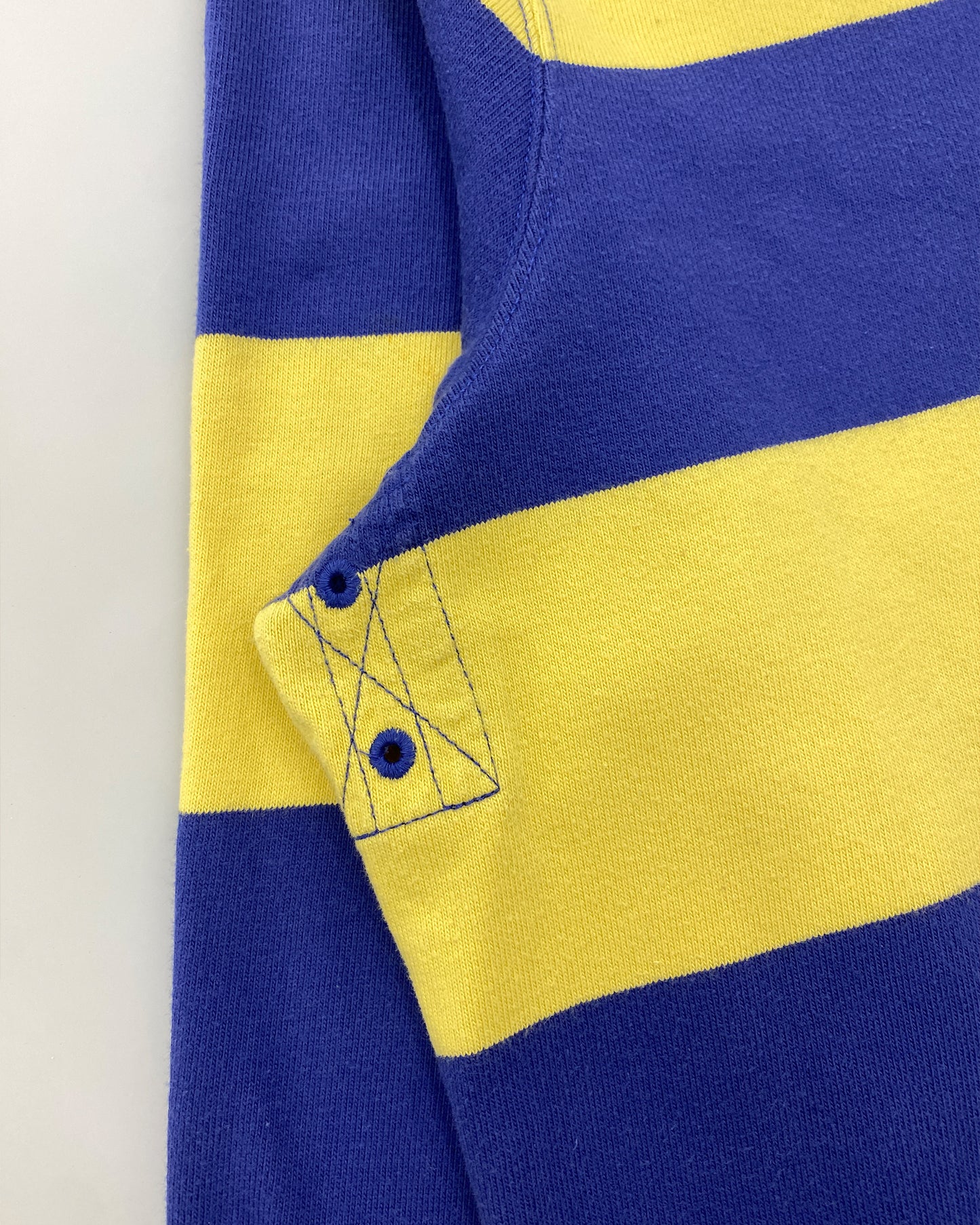 Polo by Ralph Lauren 1990s Striped Polo Shirt Blue Yellow