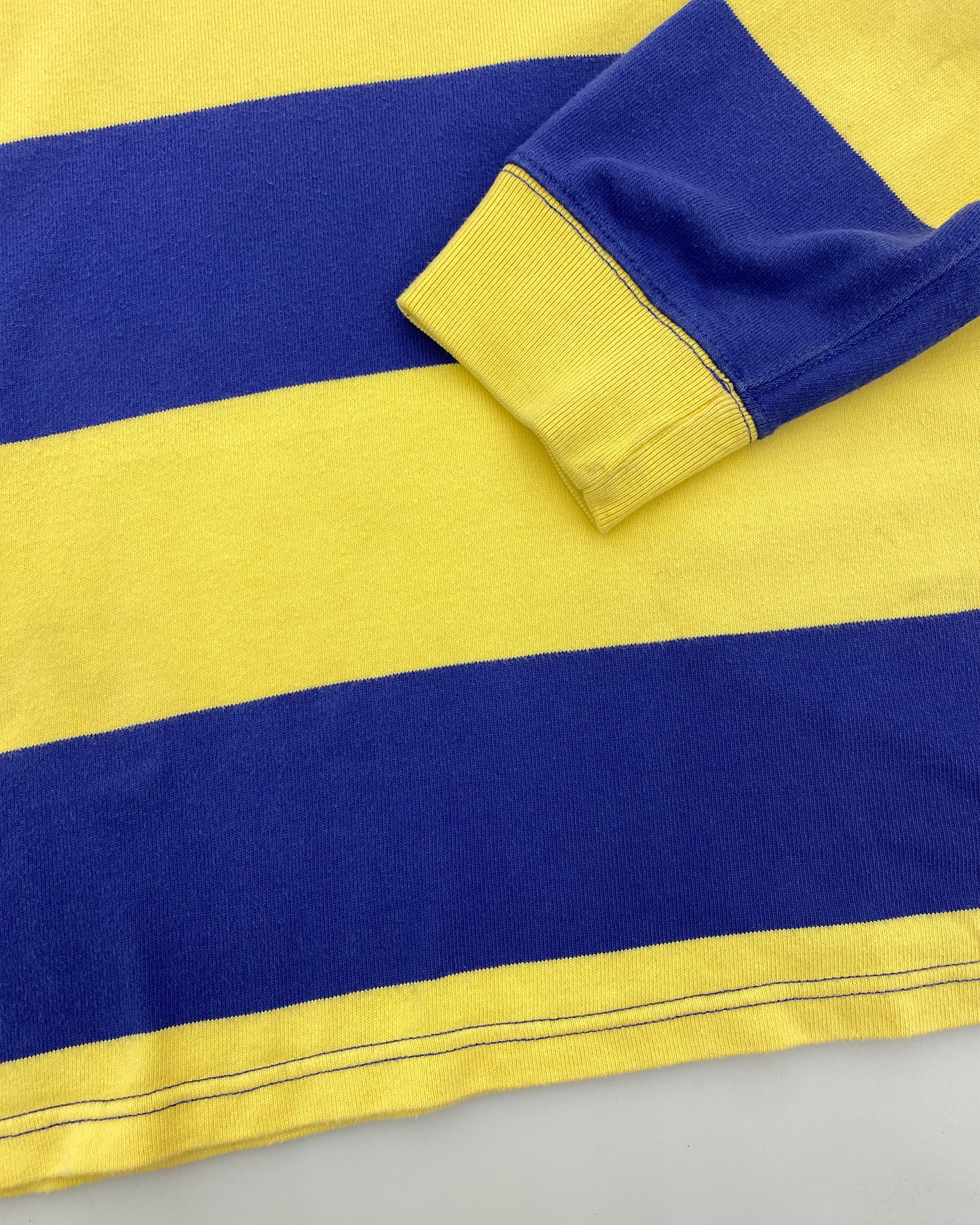 Polo by Ralph Lauren 1990s Striped Polo Shirt Blue Yellow