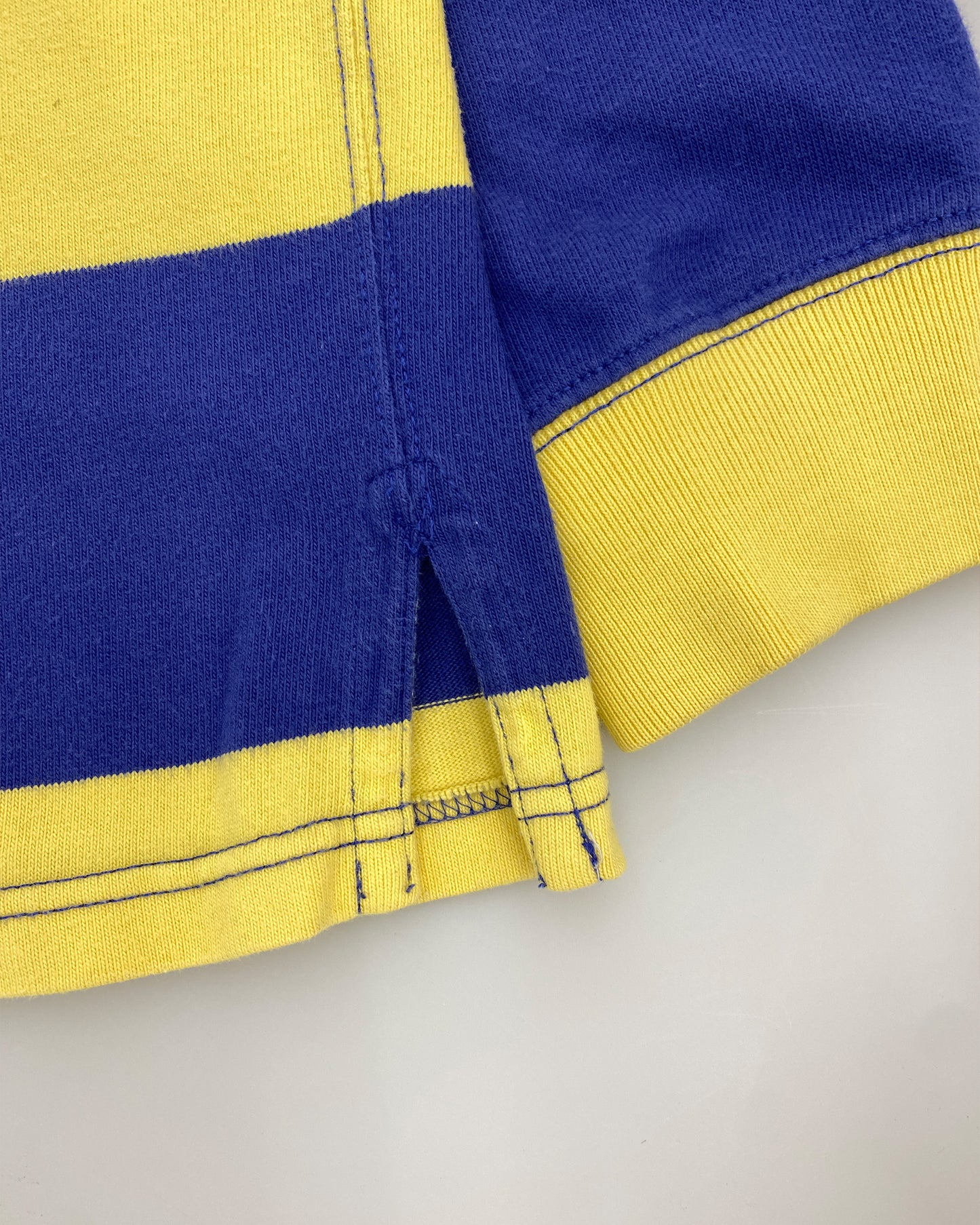 Polo by Ralph Lauren 1990s Striped Polo Shirt Blue Yellow