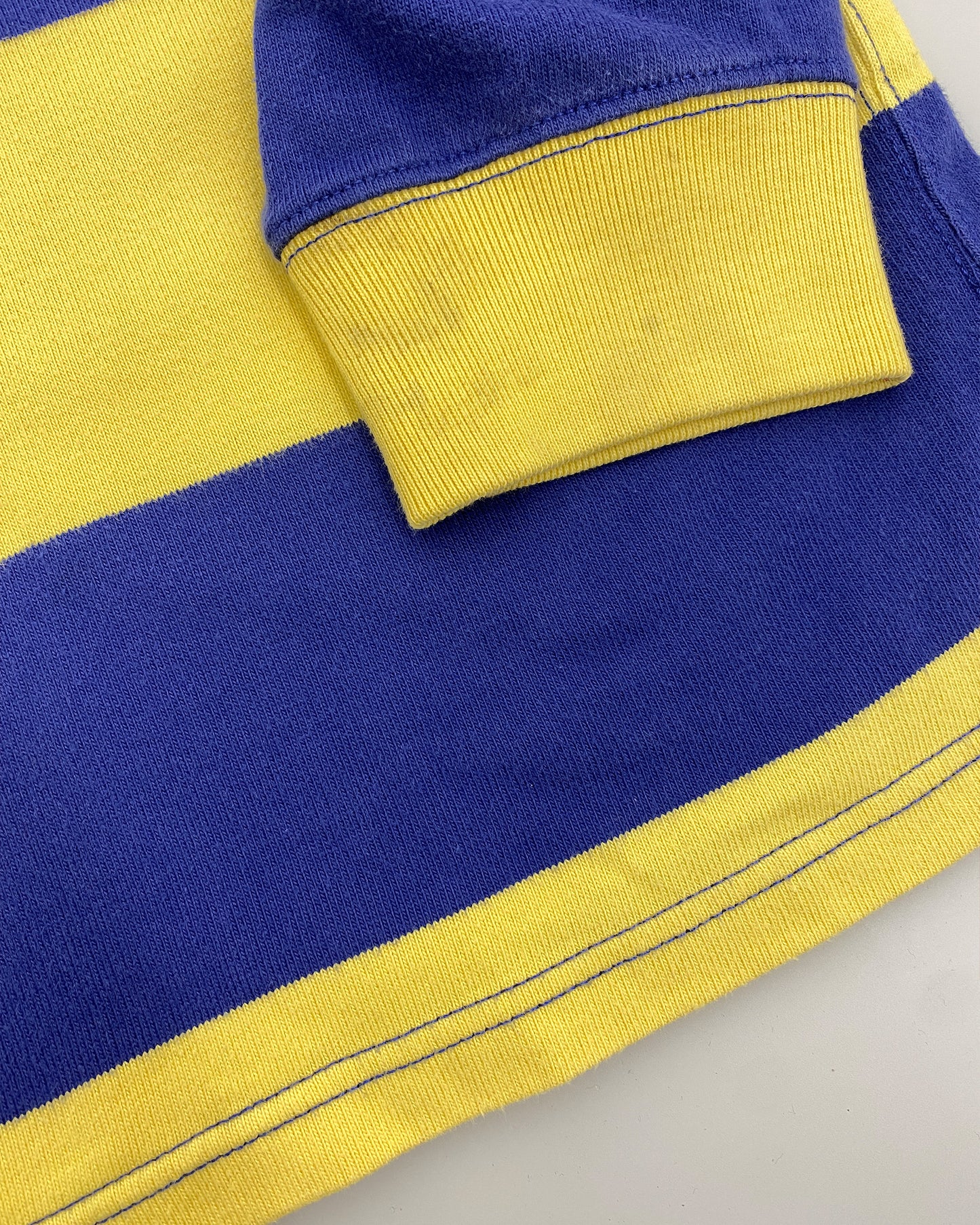 Polo by Ralph Lauren 1990s Striped Polo Shirt Blue Yellow