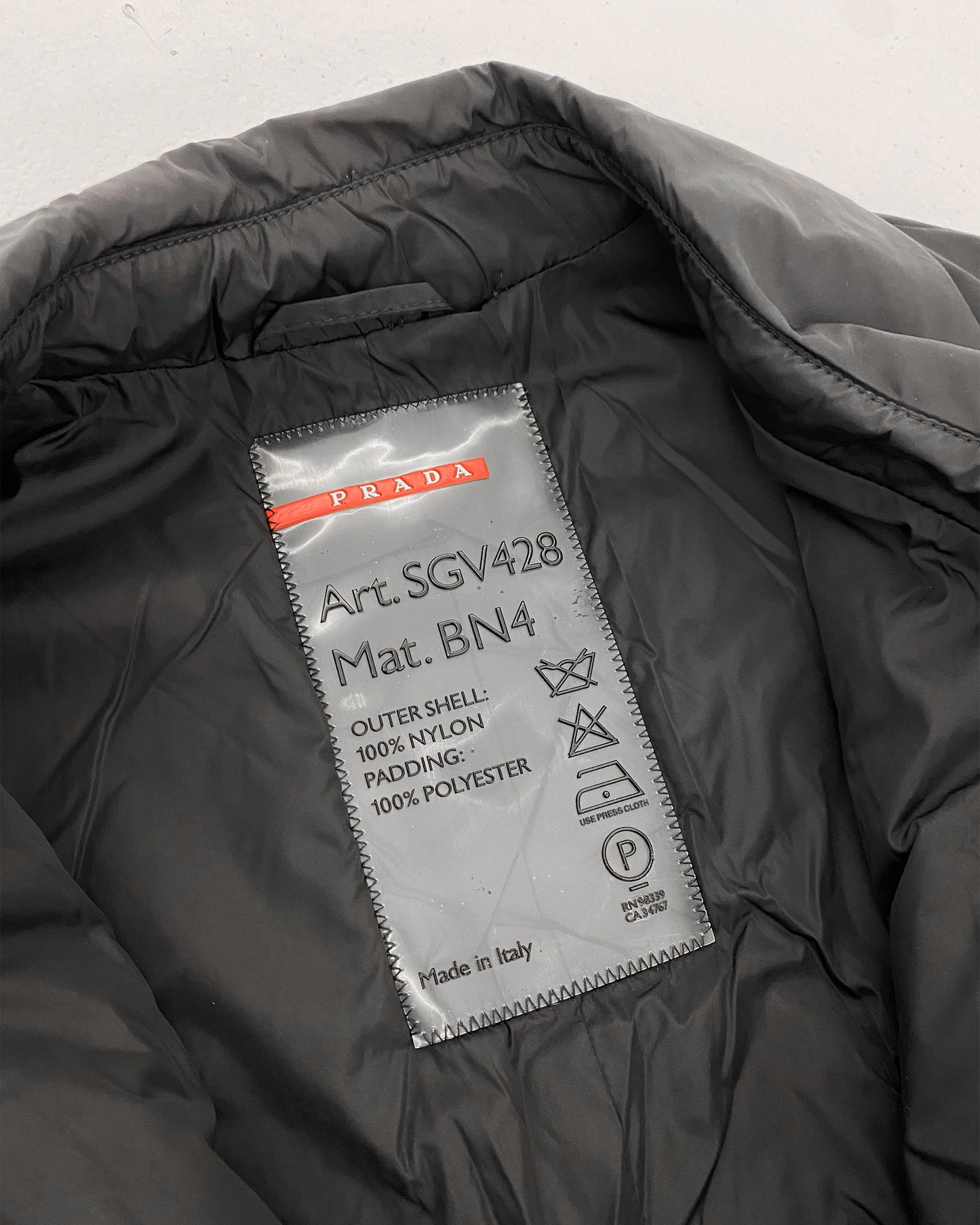 Prada 2000s Padded Nylon Coat Black