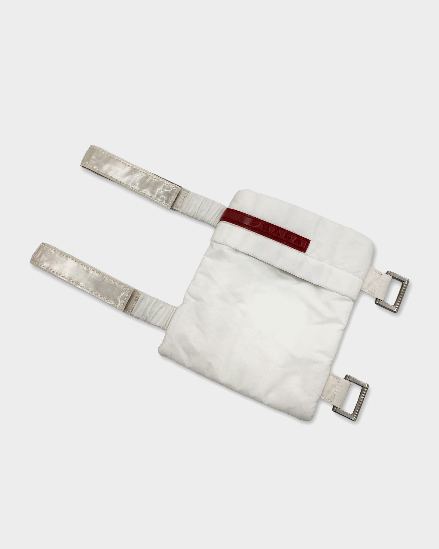 Prada SS1999 Nylon Leg/Arm Pouch White