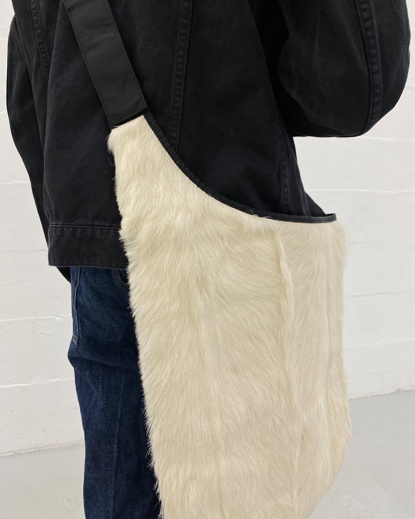 Prada AW1999 Goat Fur Shoulder Bag White