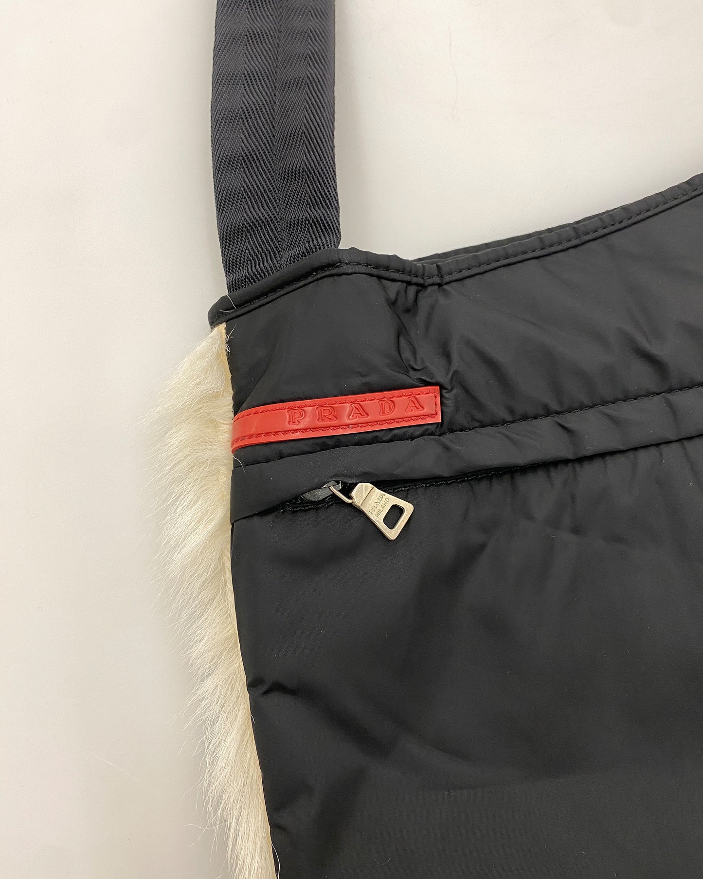 Prada AW1999 Umhängetasche aus Ziegenfell Weiß 