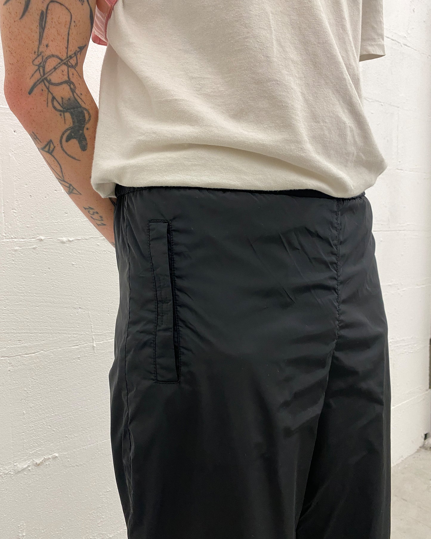 Prada SS1999 Nylon Track Pants Black