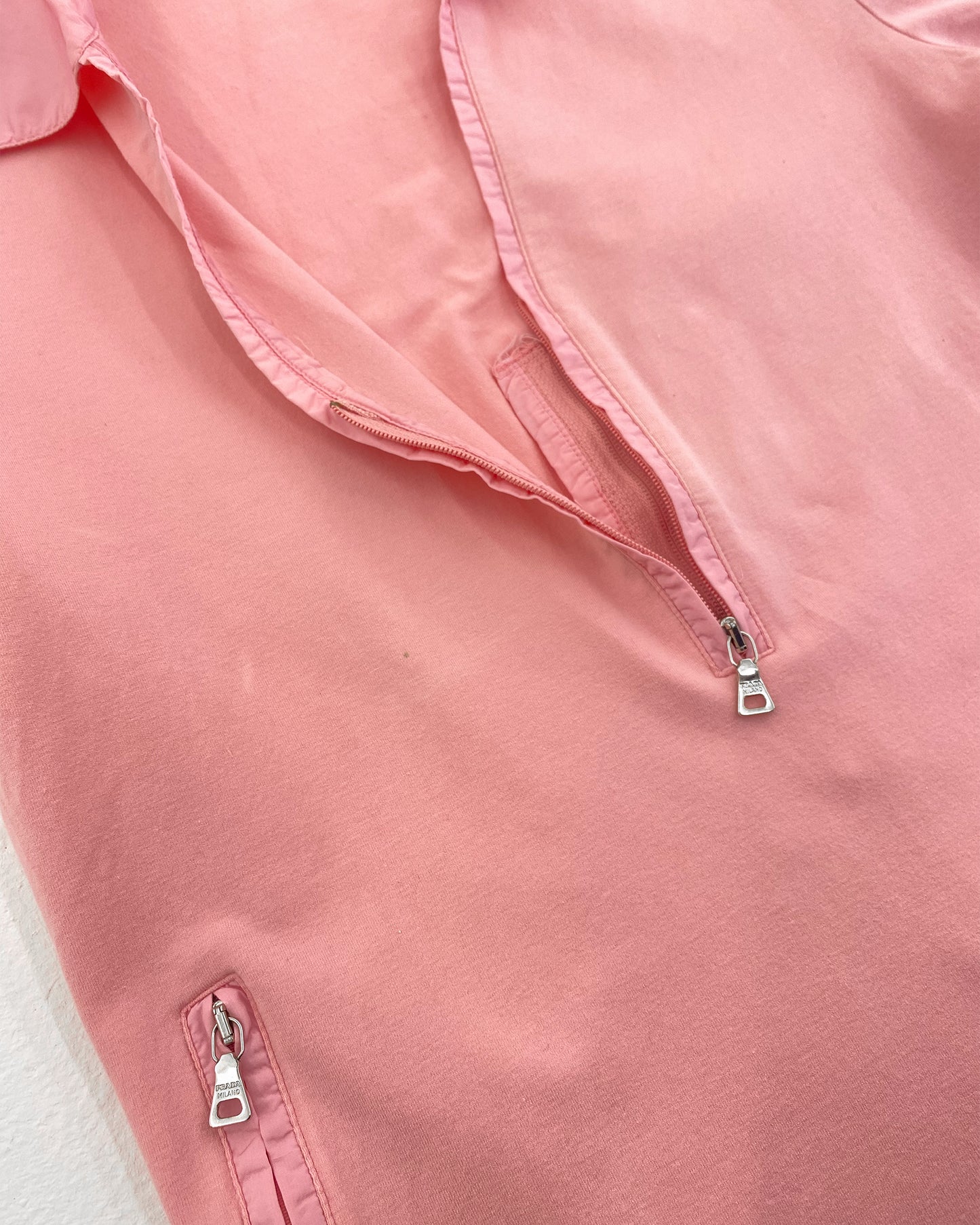 Prada SS1999 Sporttop mit Reißverschluss Rosa 