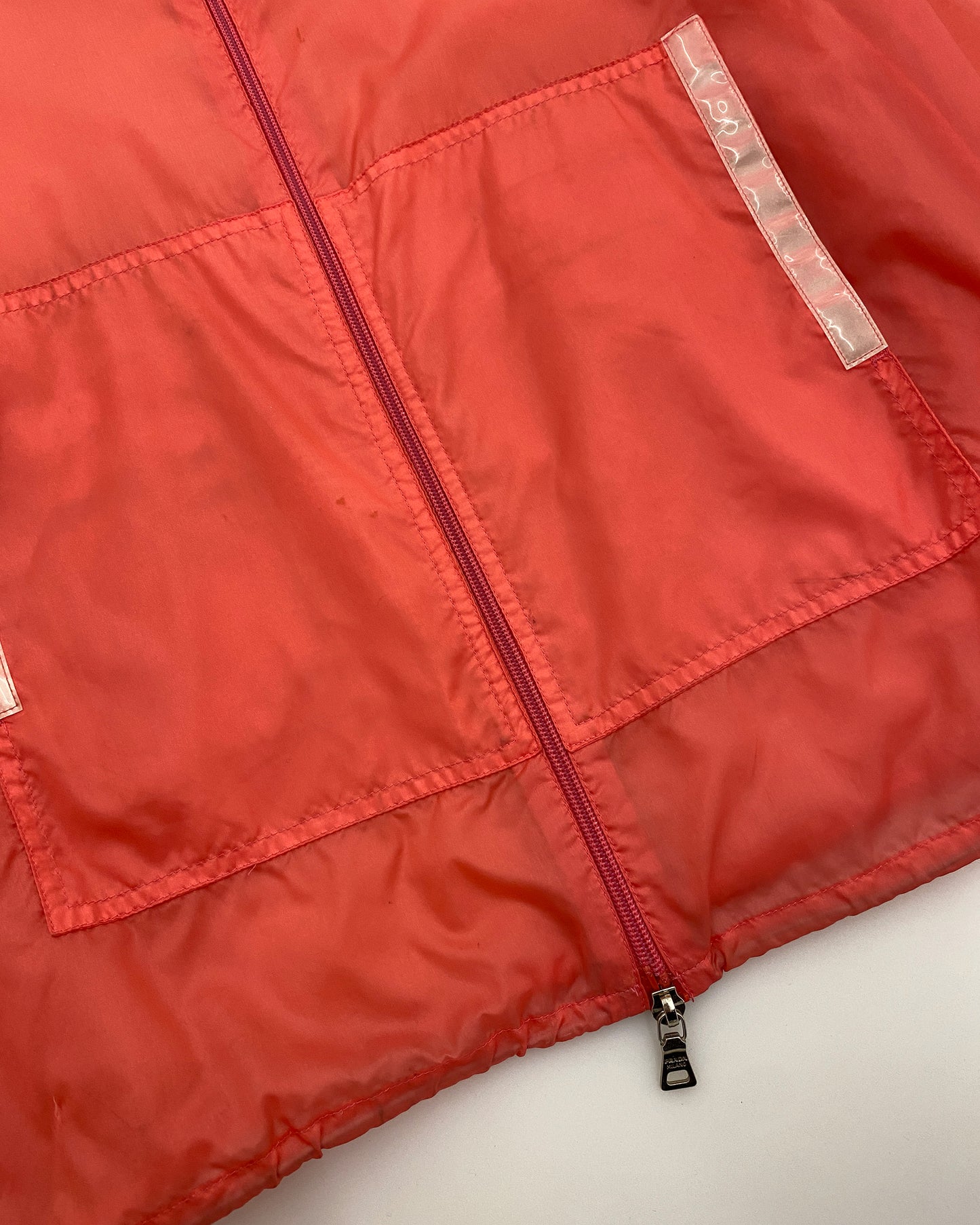 Prada SS1999 Durchscheinende Jacke Rot Rosa 