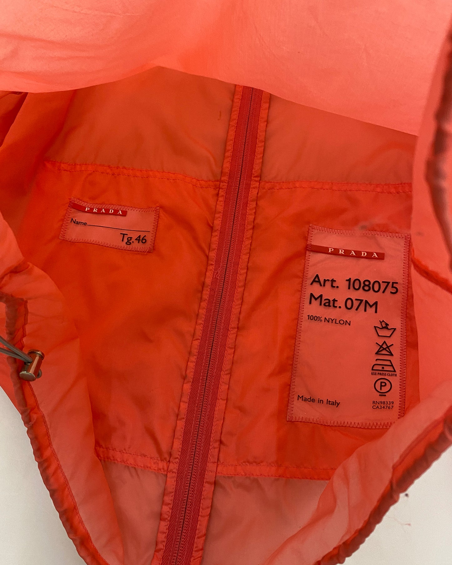 Prada SS1999 Durchscheinende Jacke Rot Rosa 