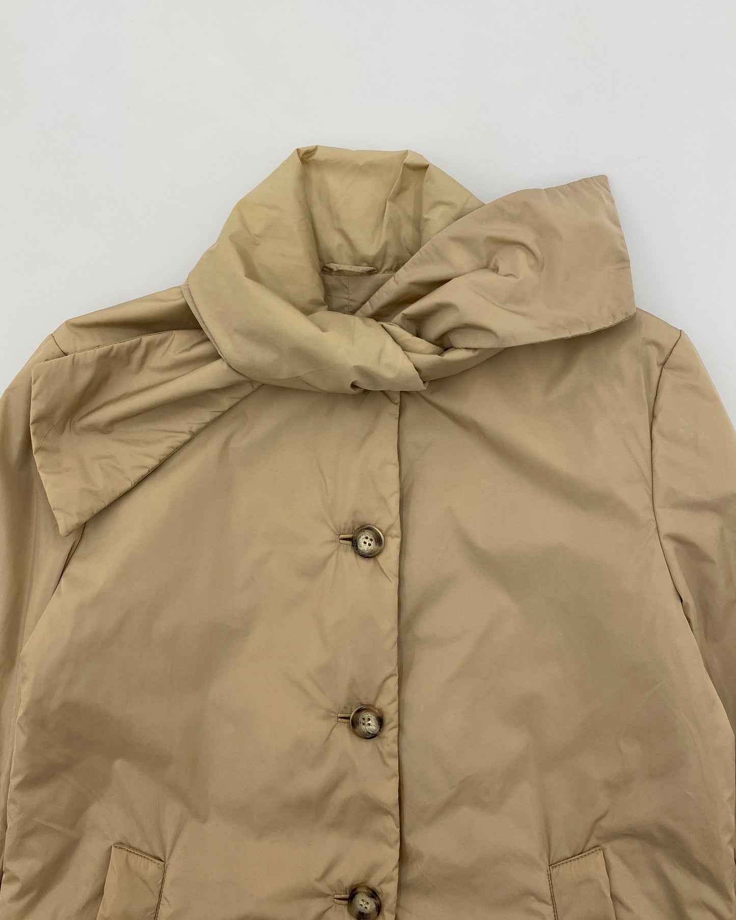 Prada 2000s Padded Scarf Jacket Beige