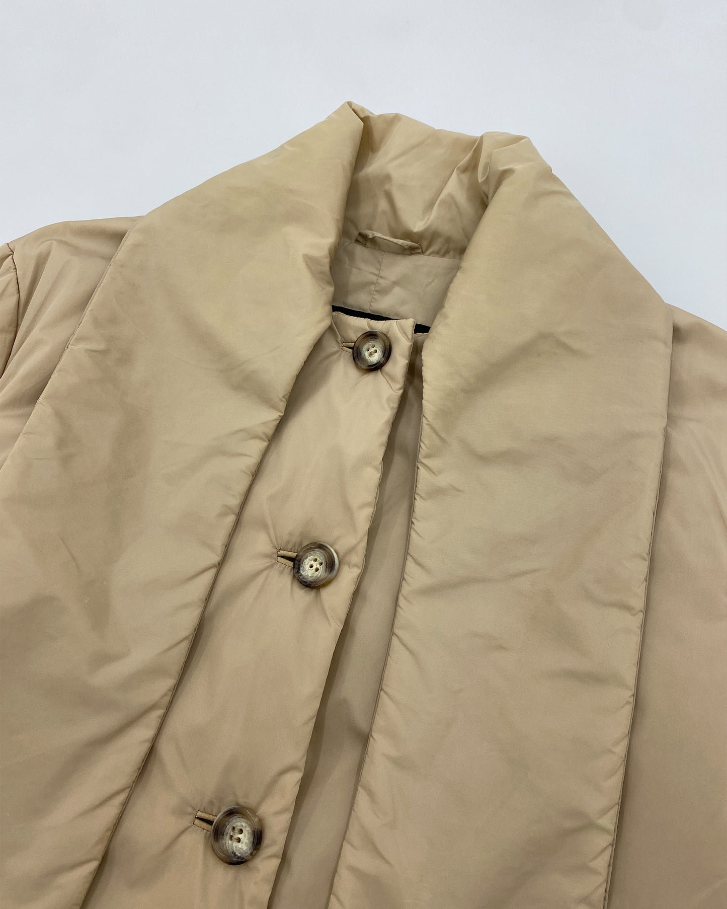 Prada 2000s Padded Scarf Jacket Beige