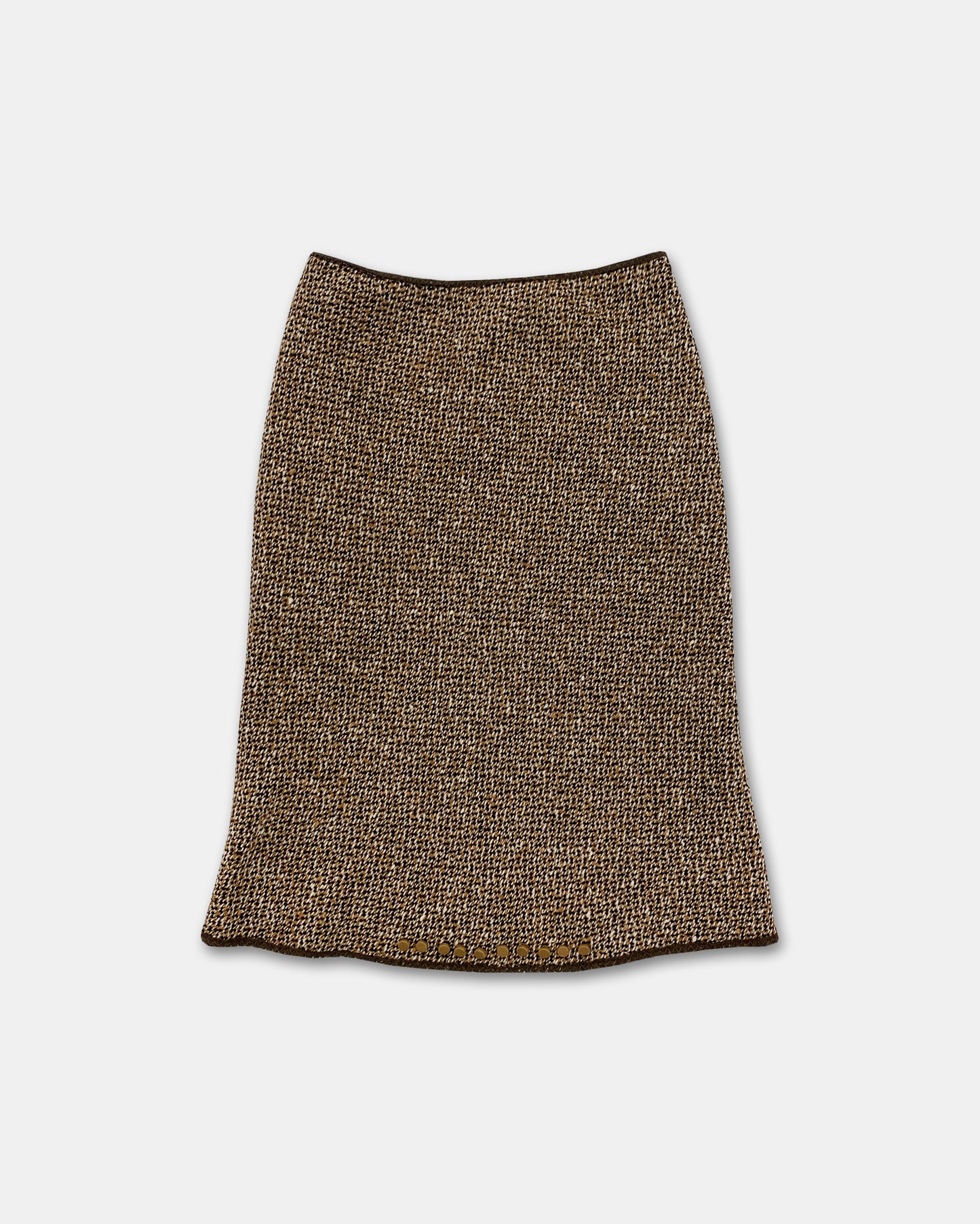 Prada 2000s Wool Knit Skirt Brown