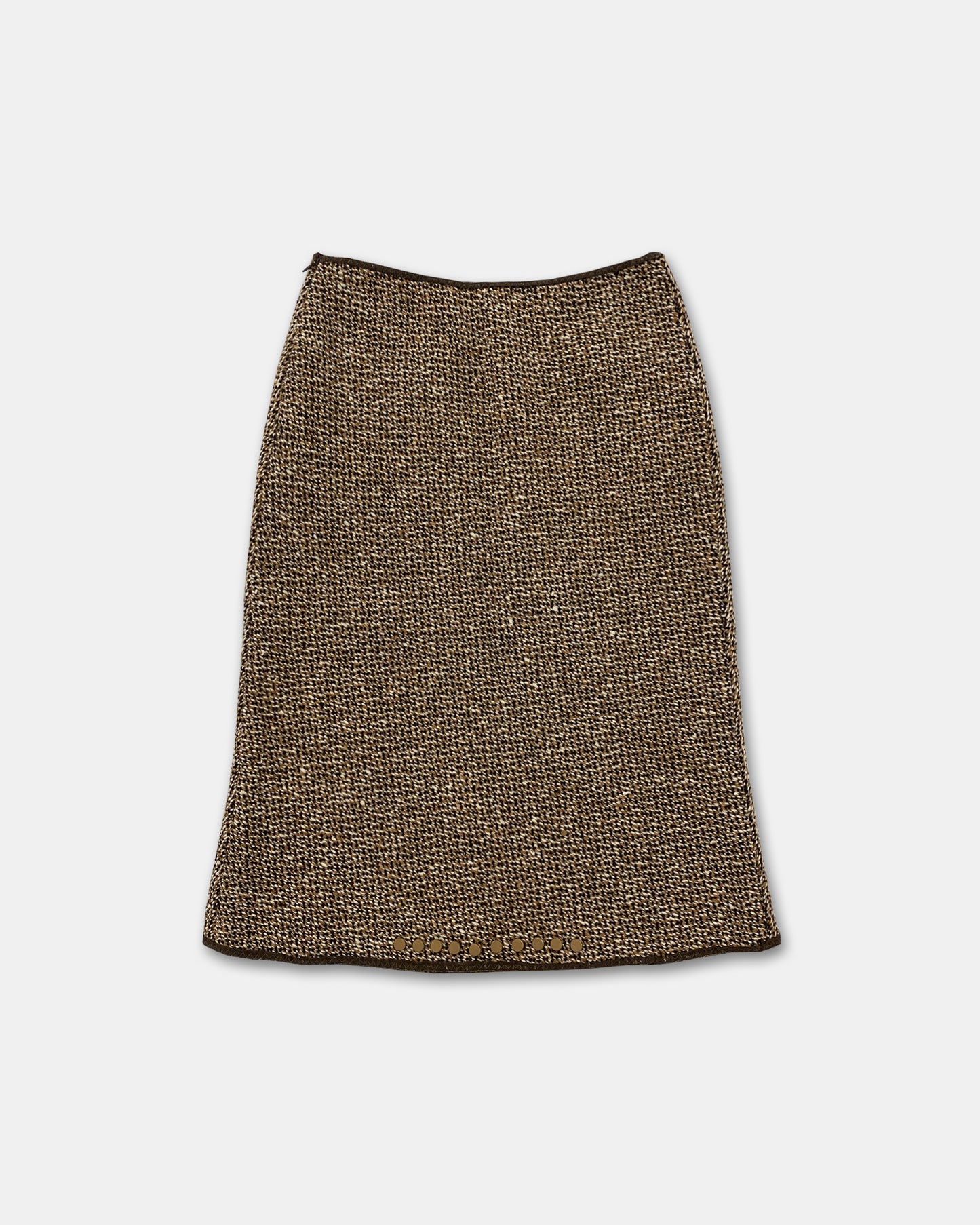 Prada 2000s Wool Knit Skirt Brown