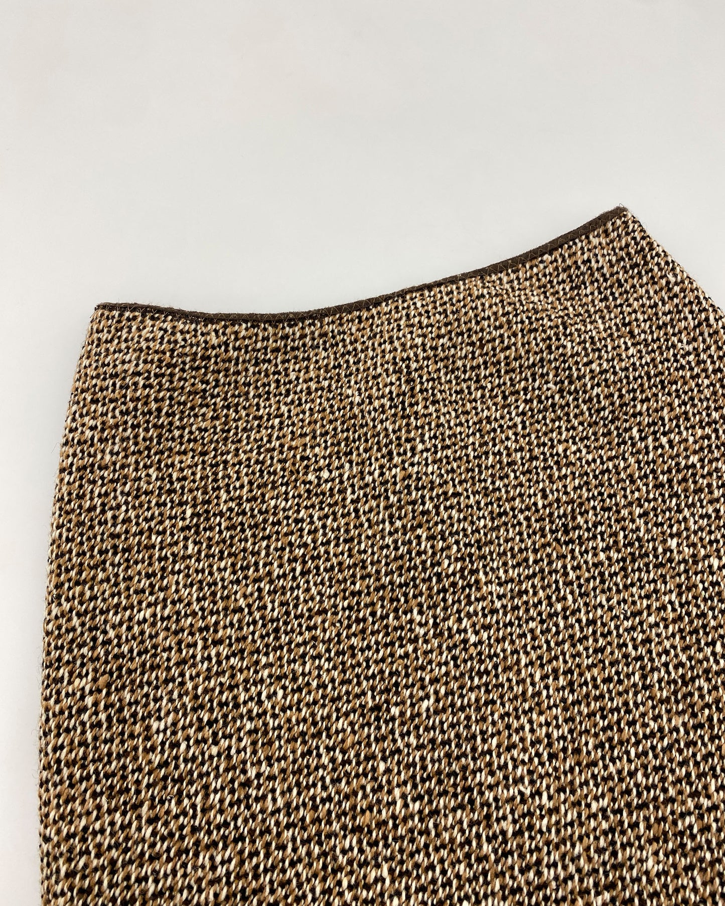 Prada 2000s Wool Knit Skirt Brown