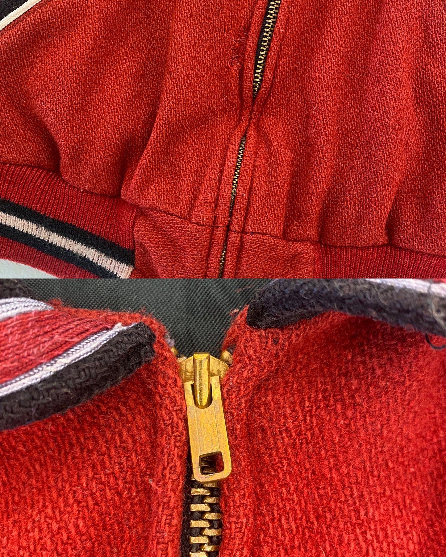 Vintage 1970s College Wool Jacket Red