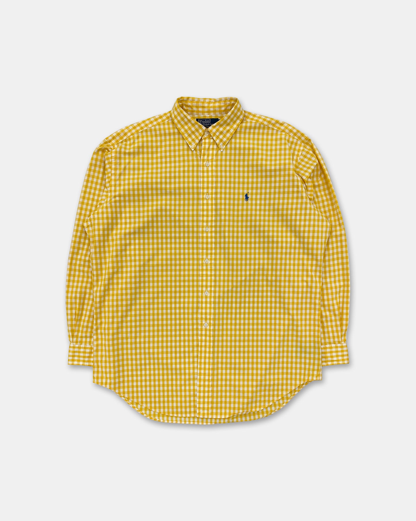 polo ralph lauren yellow dress shirt Polo Ralph Lauren Fhilip Solid Yellow Cotton Men Button Dress Shirt Size:15,5/35