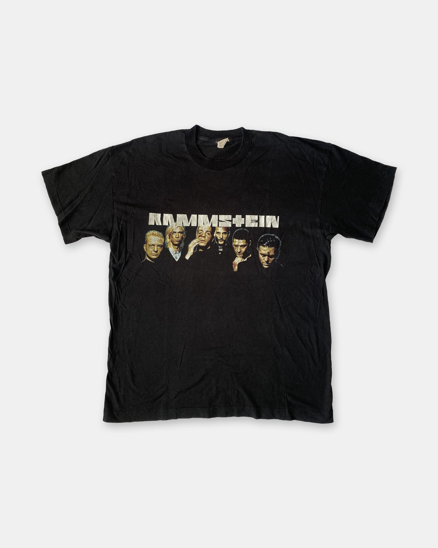 Vintage 1990s Rammstein Logo Band Single Stitch T-Shirt Black