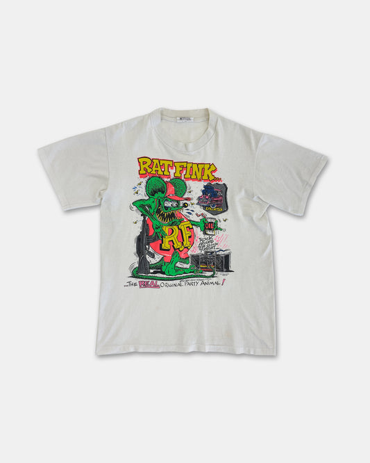 Vintage 1990 Rat Fink Ed Roth Single Stitch T-Shirt White