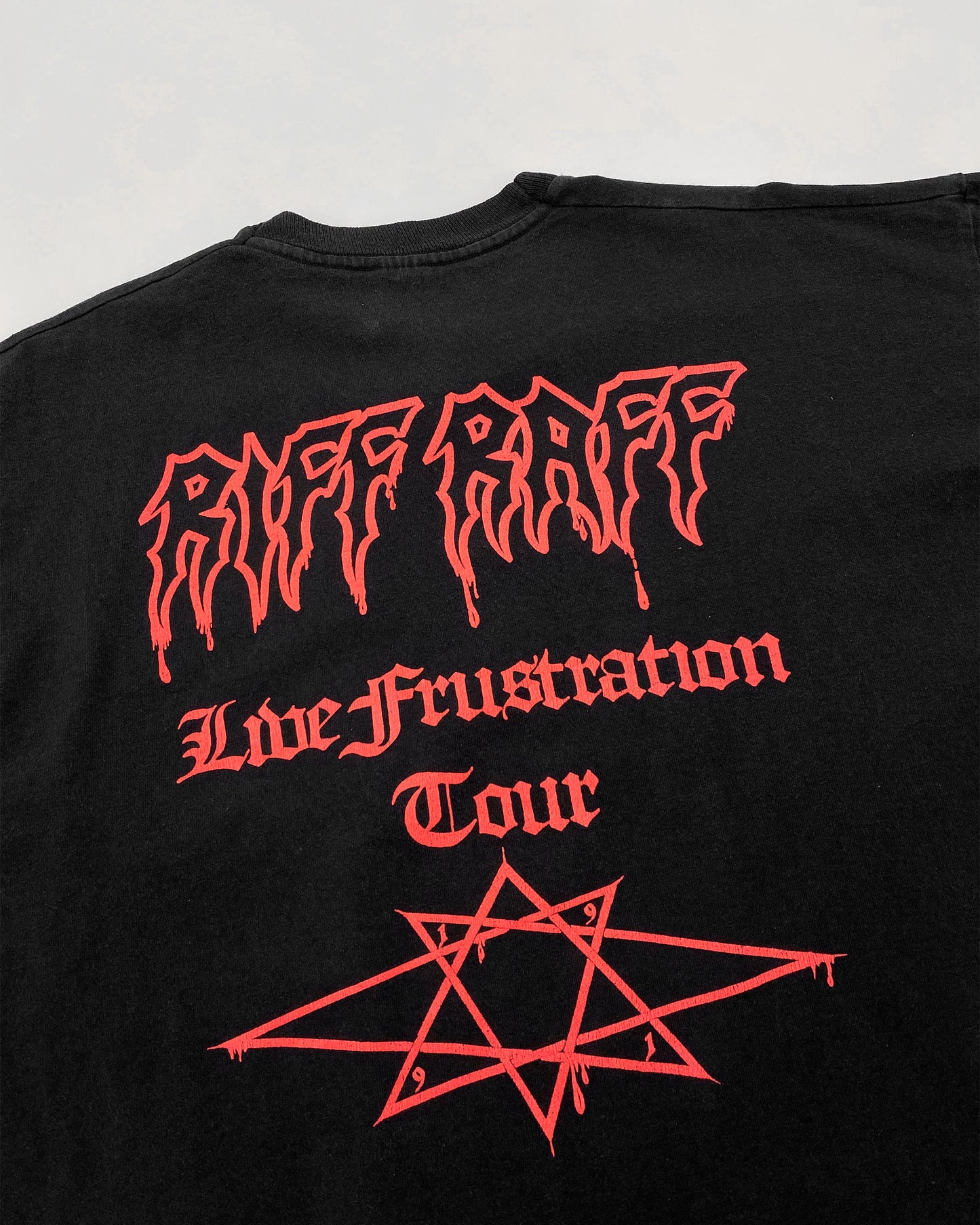 Riff Raff 1991 Live Frustration Tour Band Einzeln genähtes T-Shirt Schwarz 