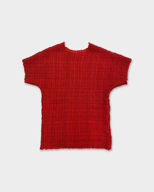 Vintage 1990s Pleated Nylon Top Red