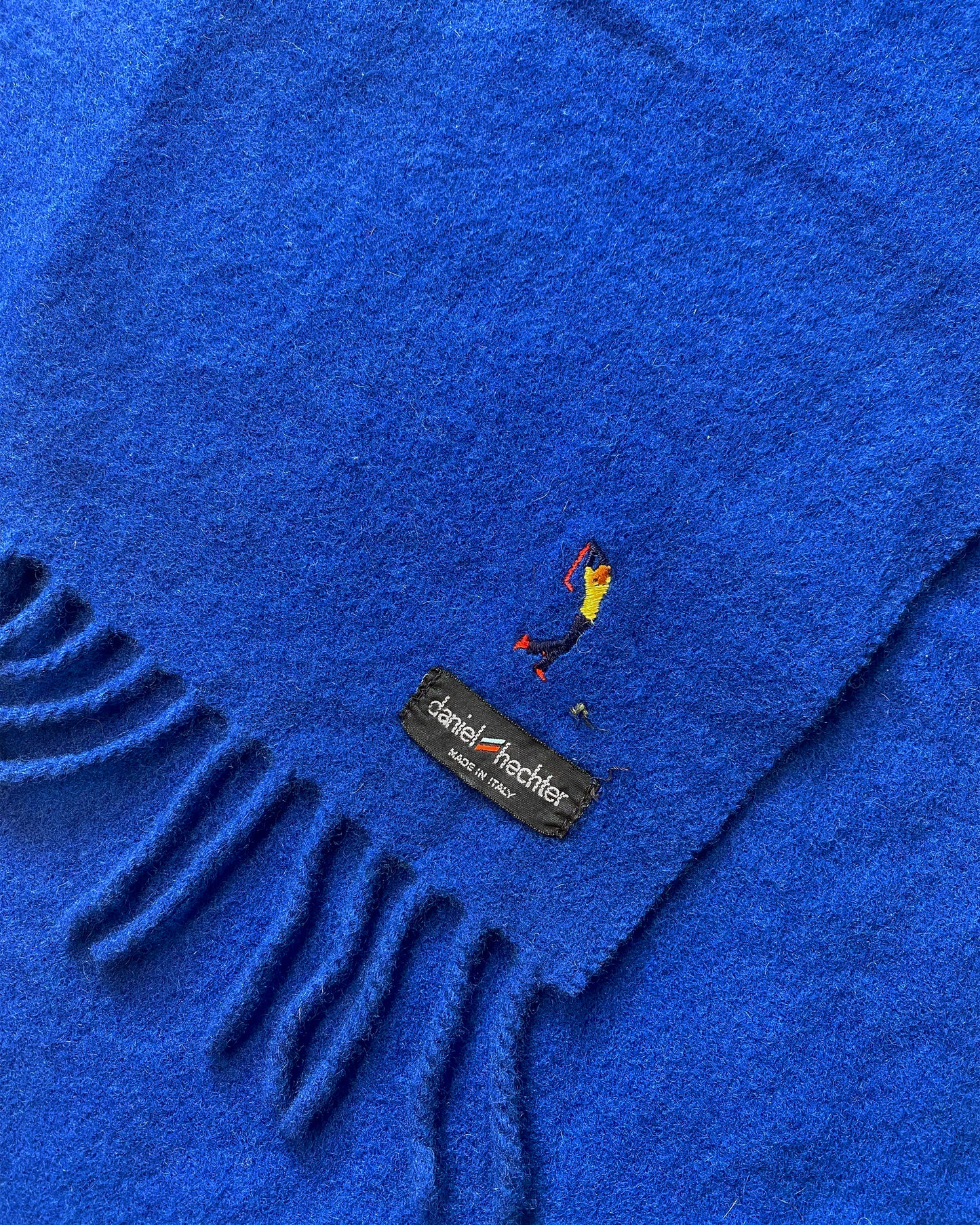 Daniel Hechter 2000s Lambswool Scarf Blue