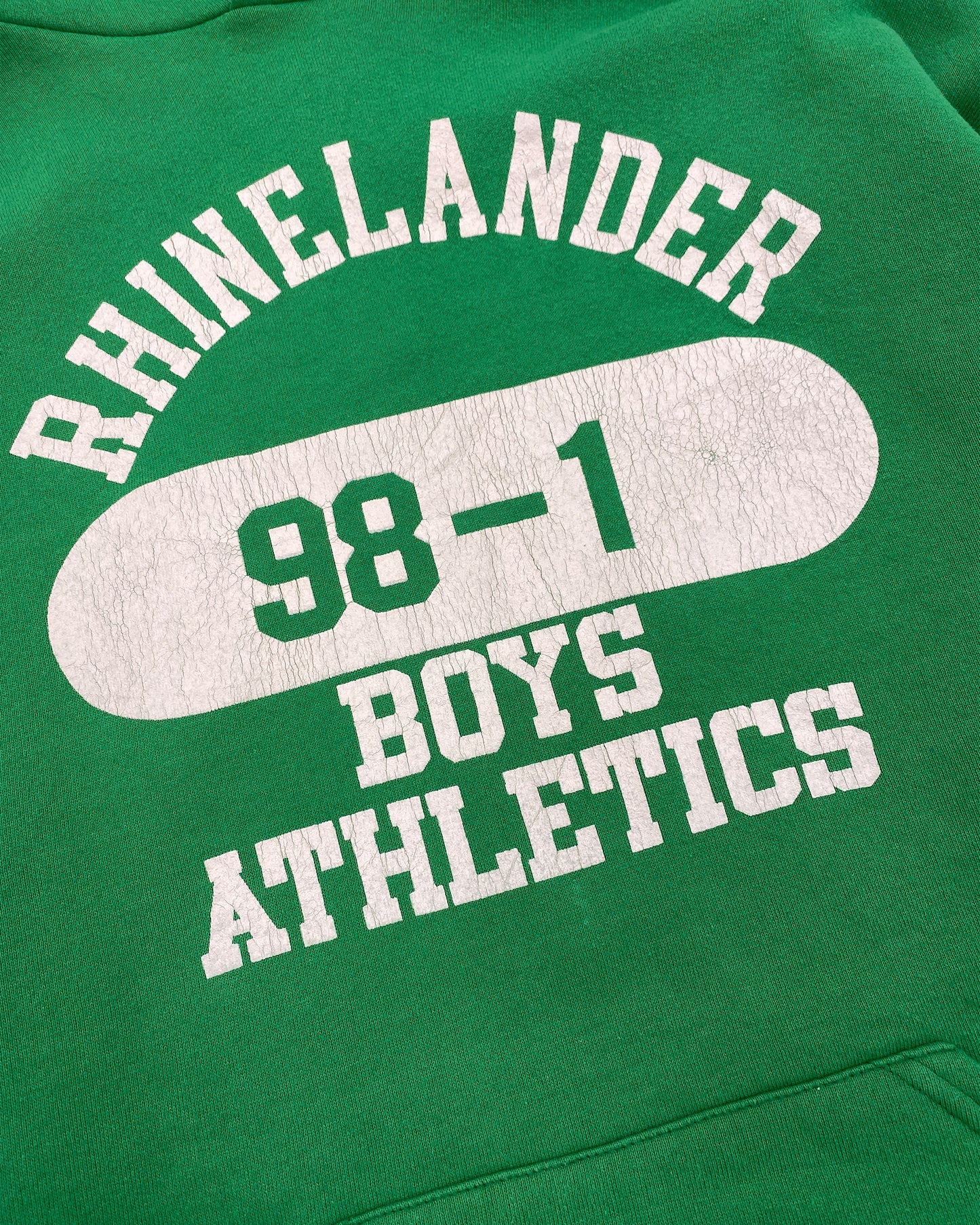 Vintage 1990er Jahre Made in USA Rhinelander Hoodie Grün 