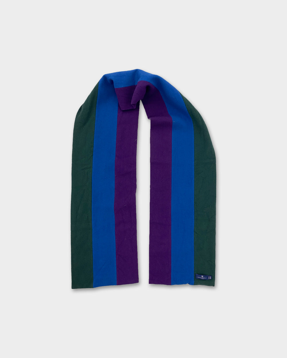 Smart Turnout London 2000s Striped Wool Scarf Green Blue Purple