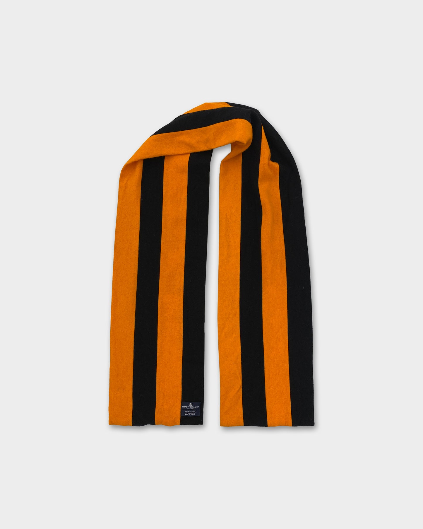 Smart Turnout London 2000s Striped Wool Scarf Orange Black