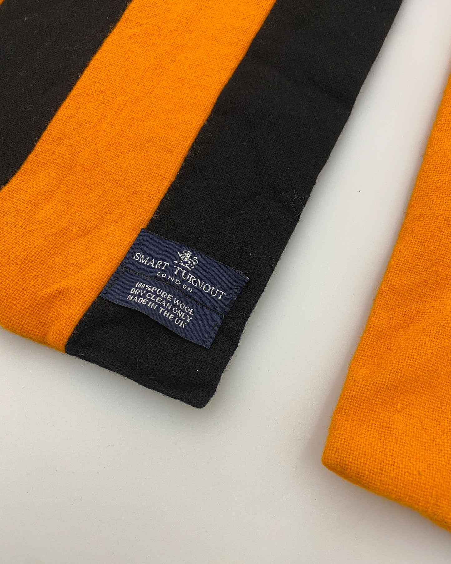 Smart Turnout London 2000s Striped Wool Scarf Orange Black