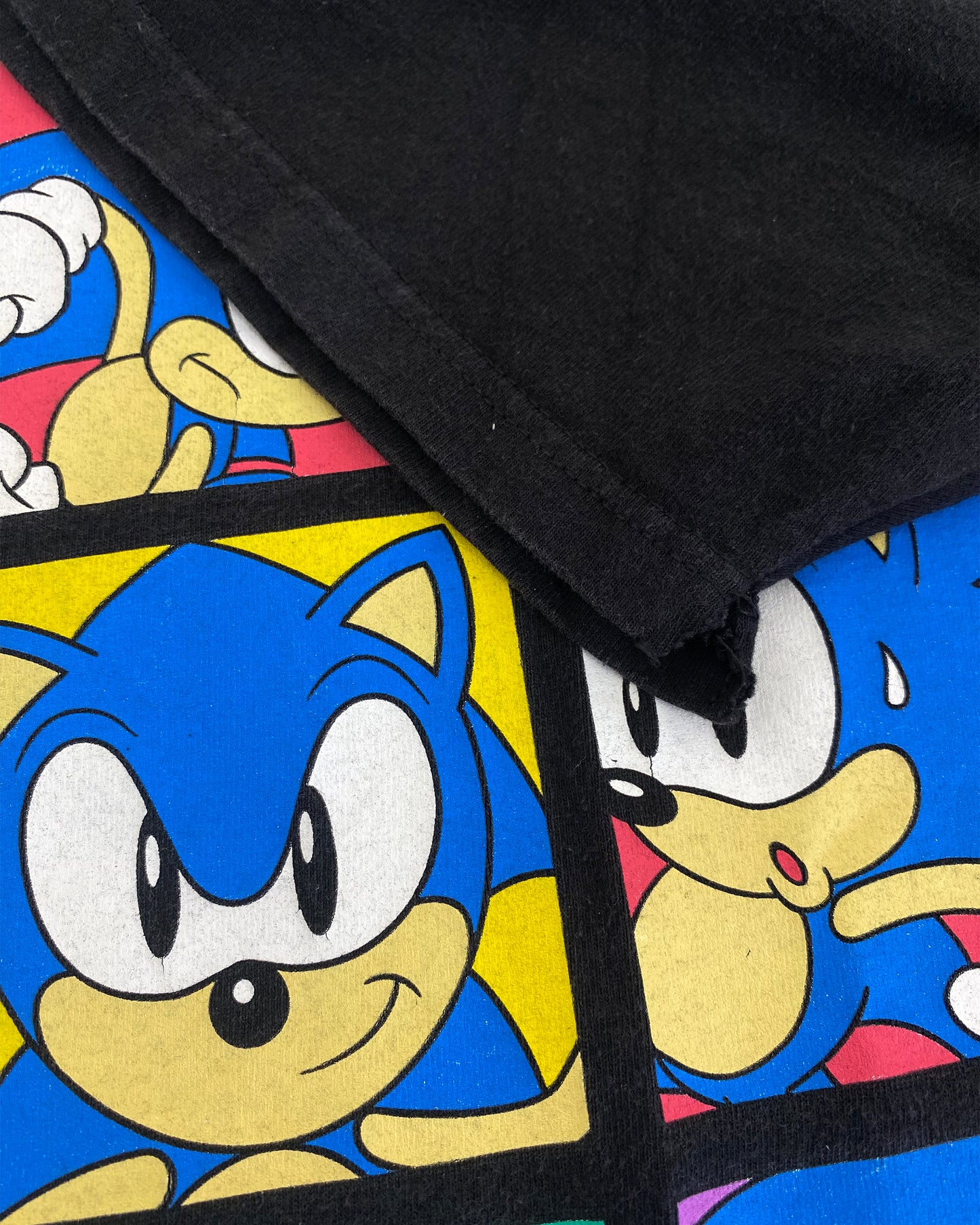 Vintage 2010er Sonic The Hedgehog Grafik T-Shirt Schwarz 