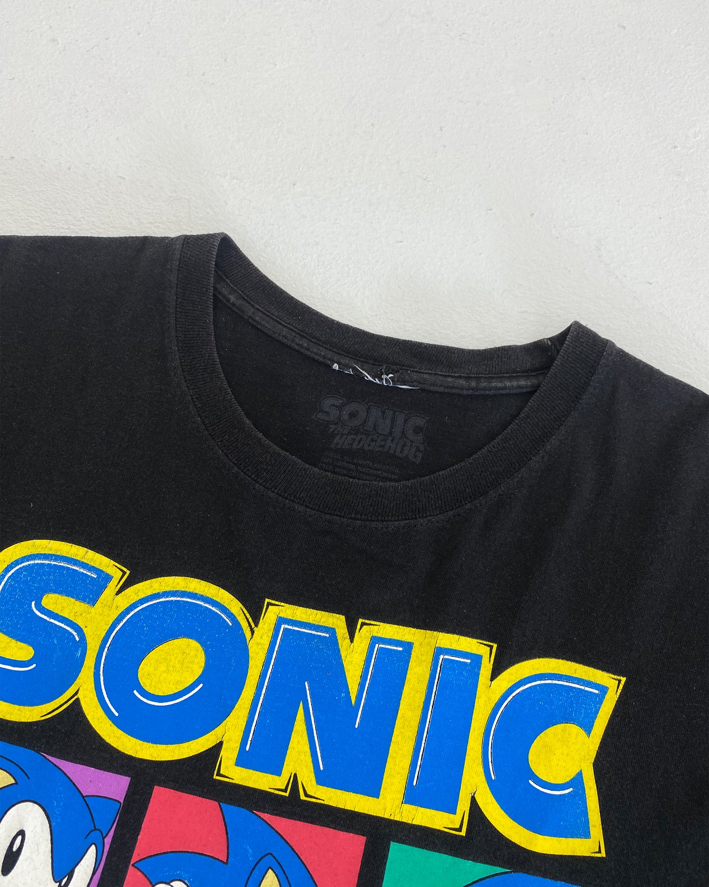 Vintage 2010er Sonic The Hedgehog Grafik T-Shirt Schwarz 