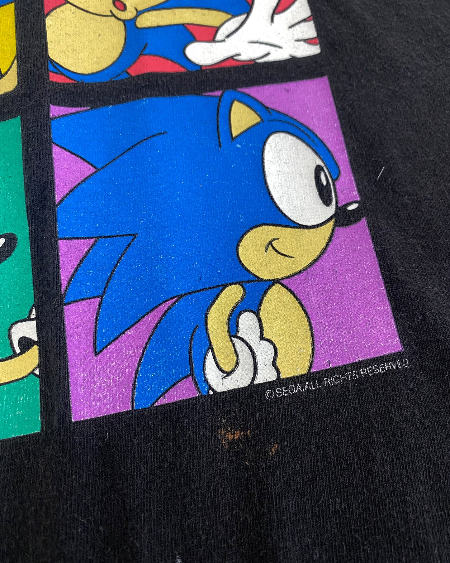 Vintage 2010er Sonic The Hedgehog Grafik T-Shirt Schwarz 